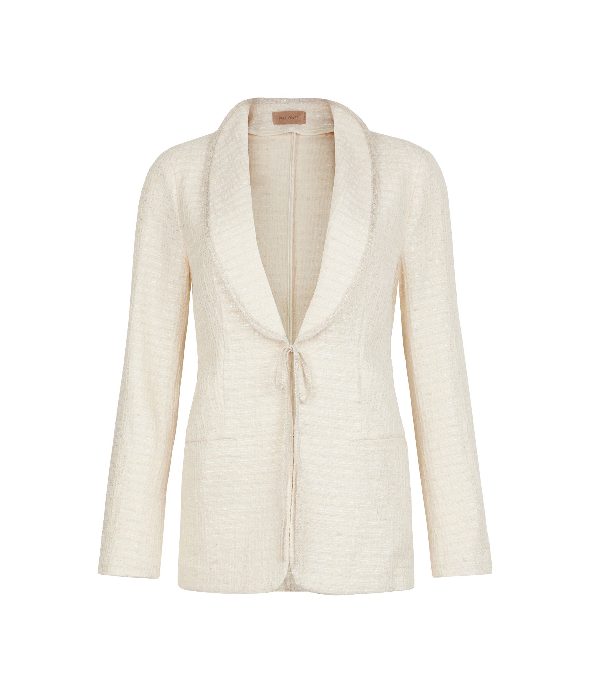 Chaqueta bouclé con microlentejuelas