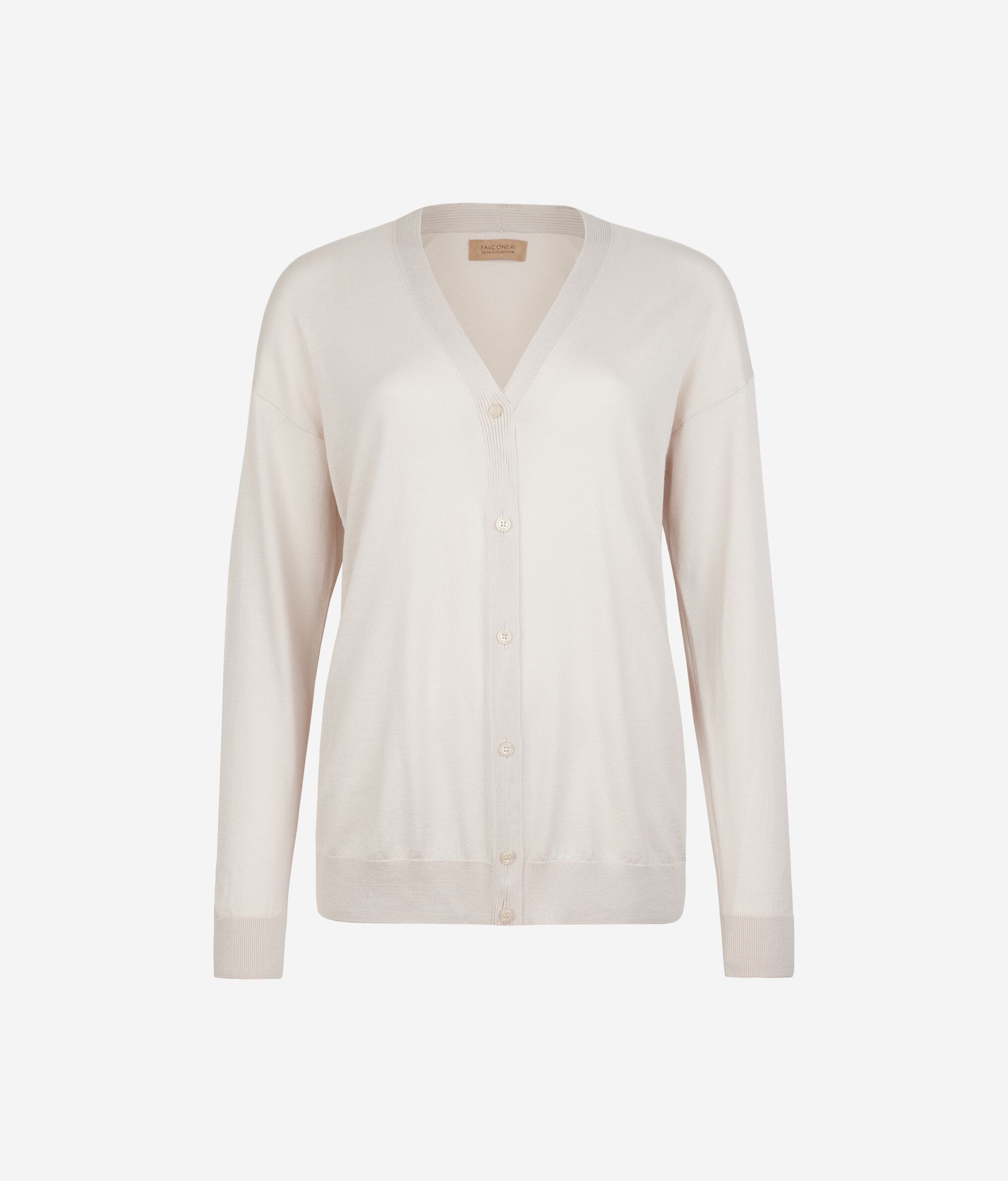 Cardigan a Maniche Lunghe in Seta Cotone