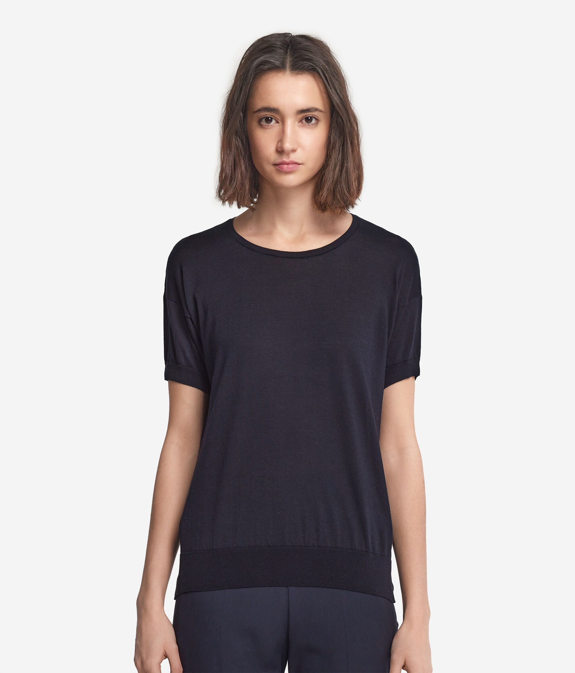 Maglia Girocollo in Seta e Cotone