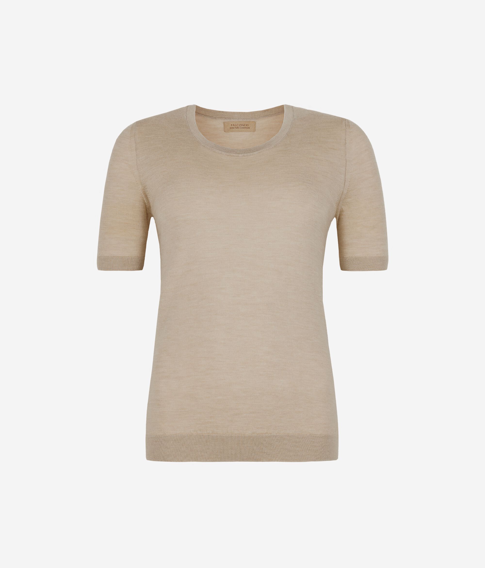 Short-Sleeved Round-Neck Ultrafine Cashmere Top