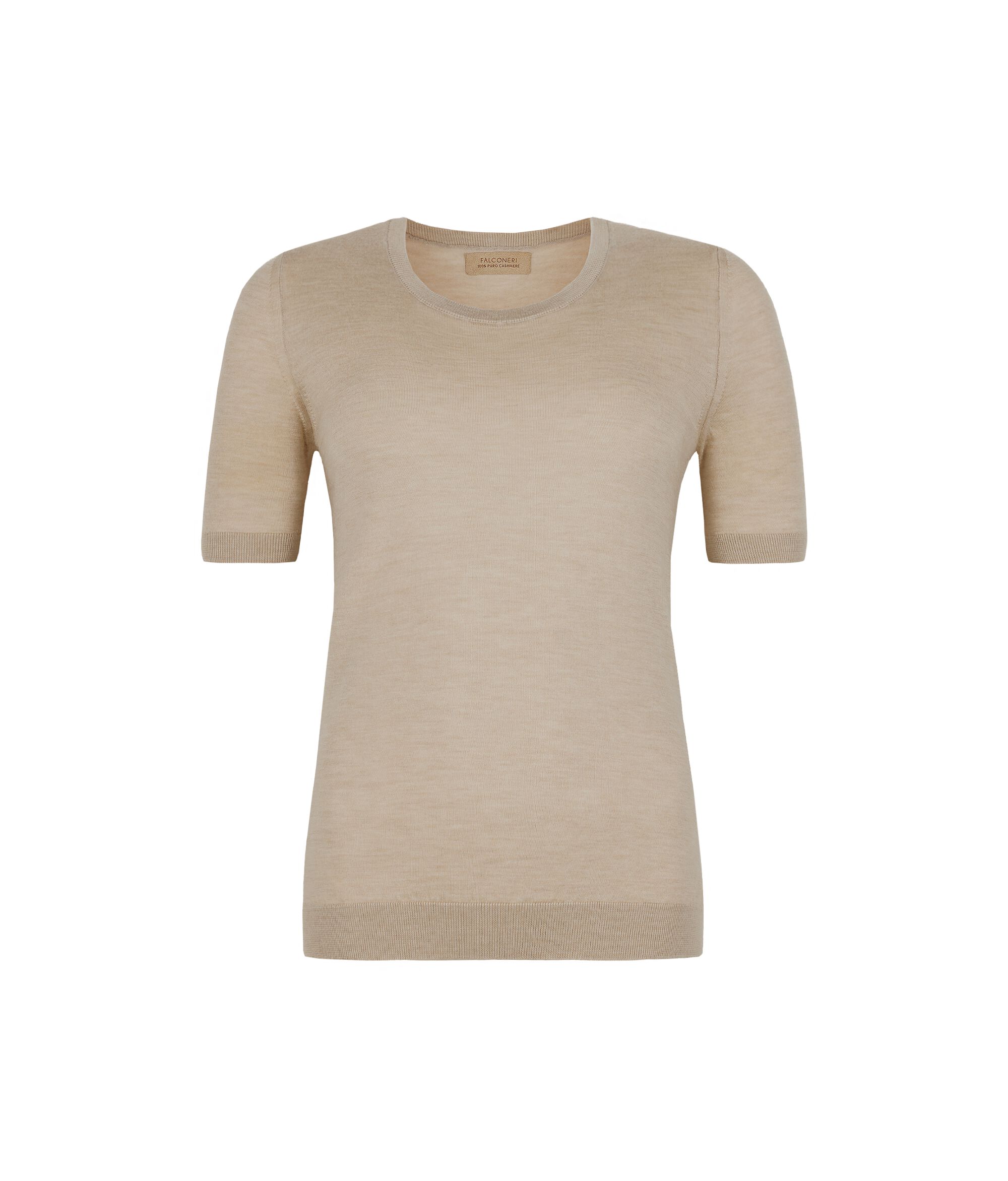 Short-Sleeved Round-Neck Ultrafine Cashmere Top