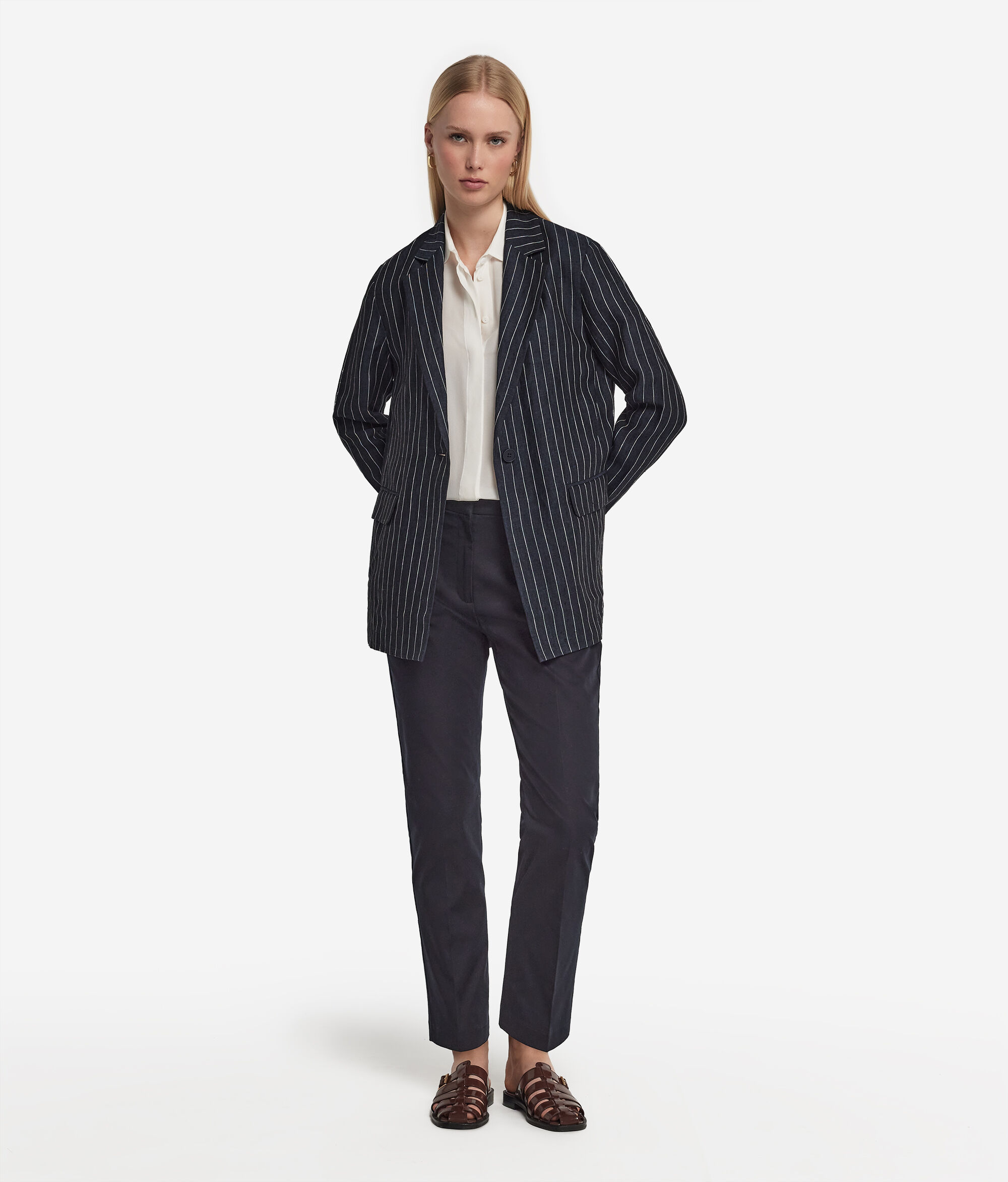 Pinstripe linen jacket