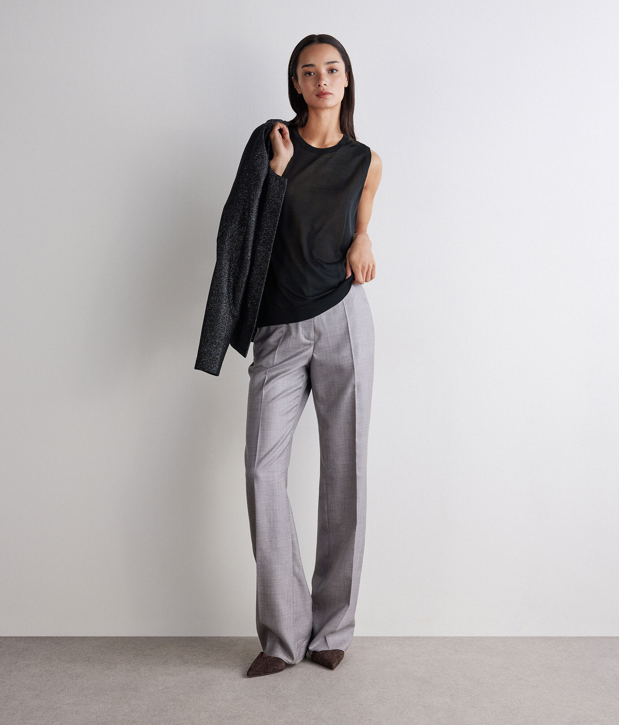 Camiseta sin mangas básica de seda