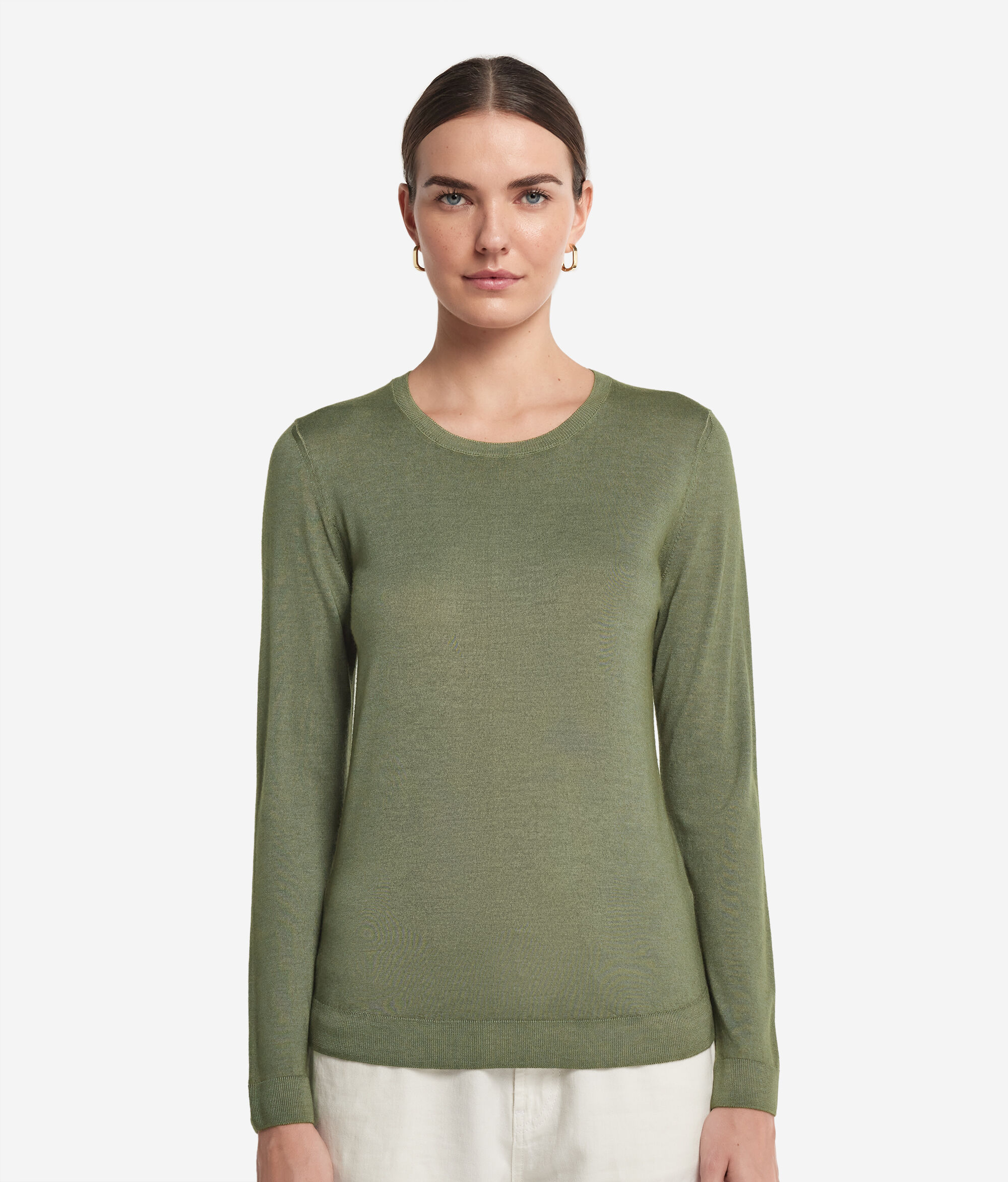 Pull femme à col rond en cachemire ultra-fin