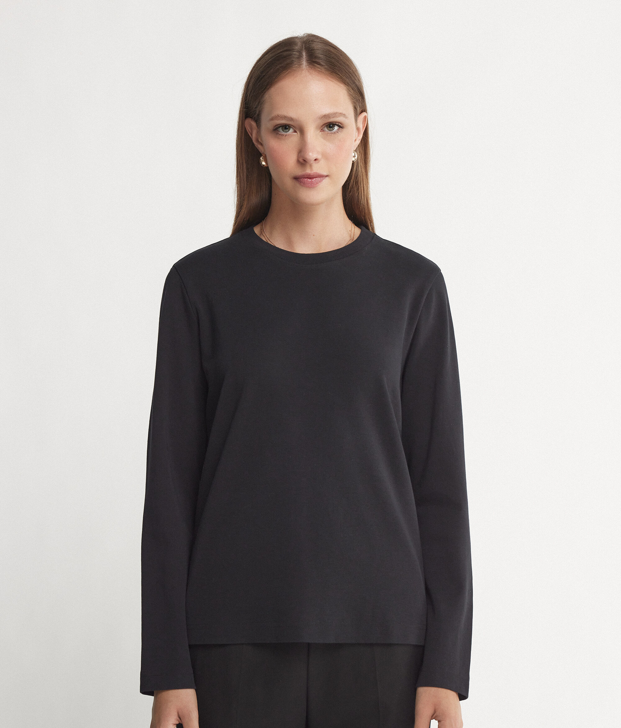 Round-Neck Cotton Jumper