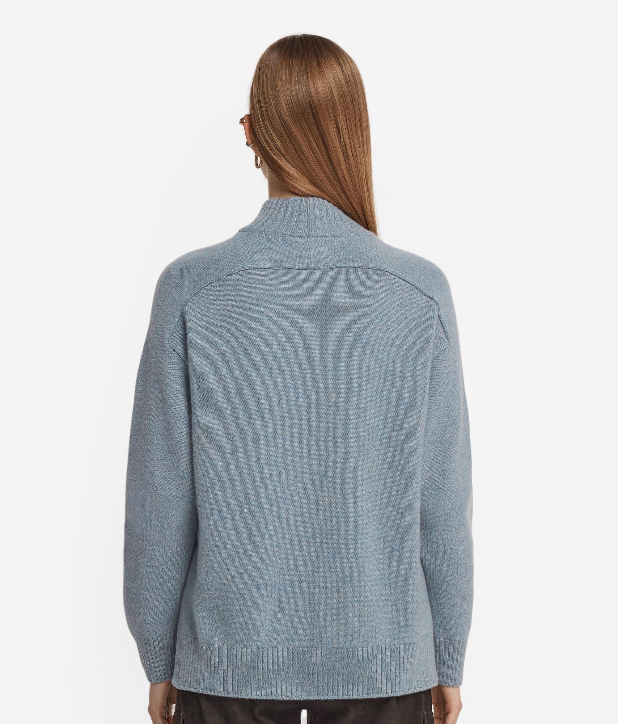 Stehkragenpullover aus Kaschmir Ultrasoft mit Sattelschulter