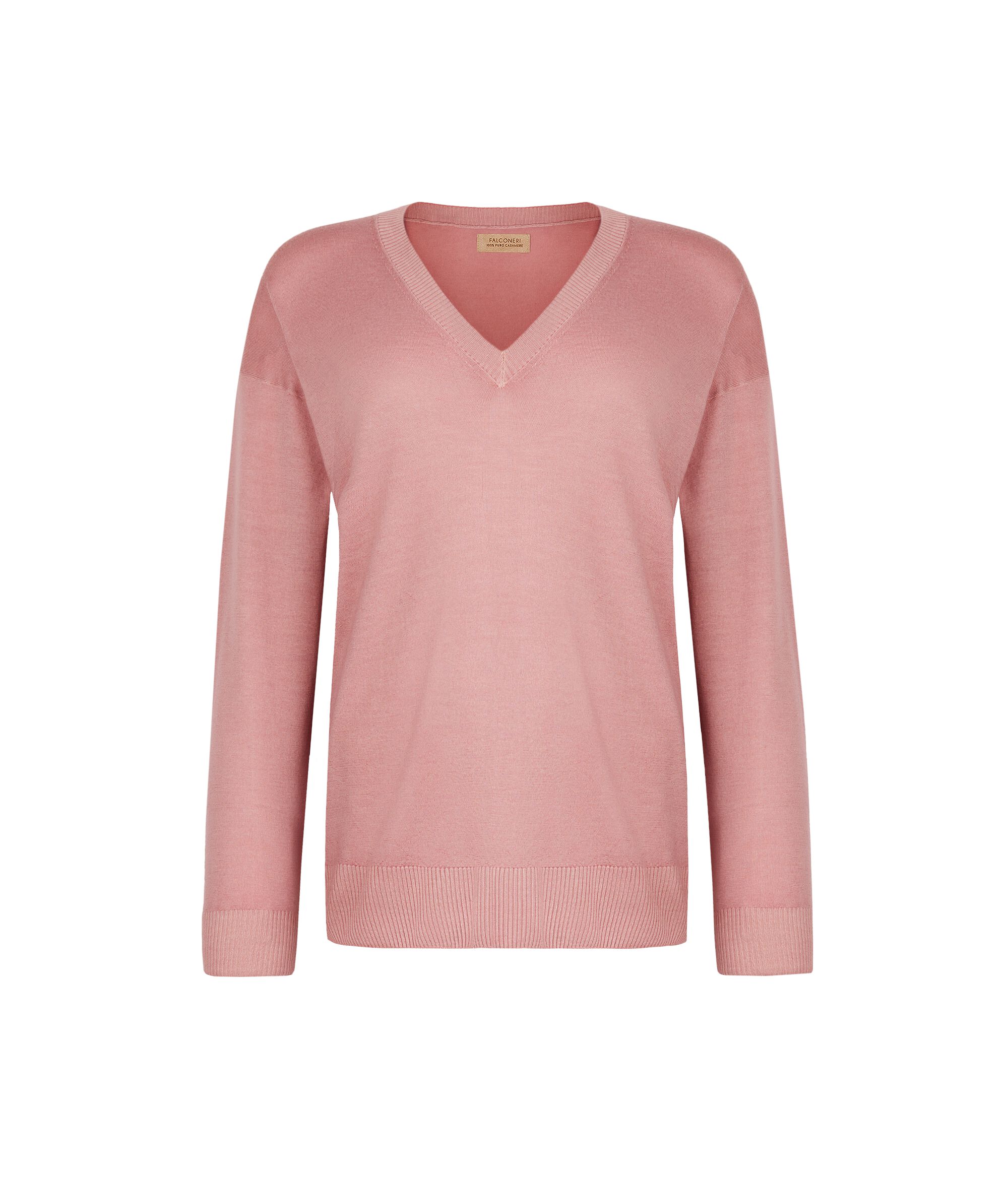 V-Neck Cashmere Jumper with Slits_9225