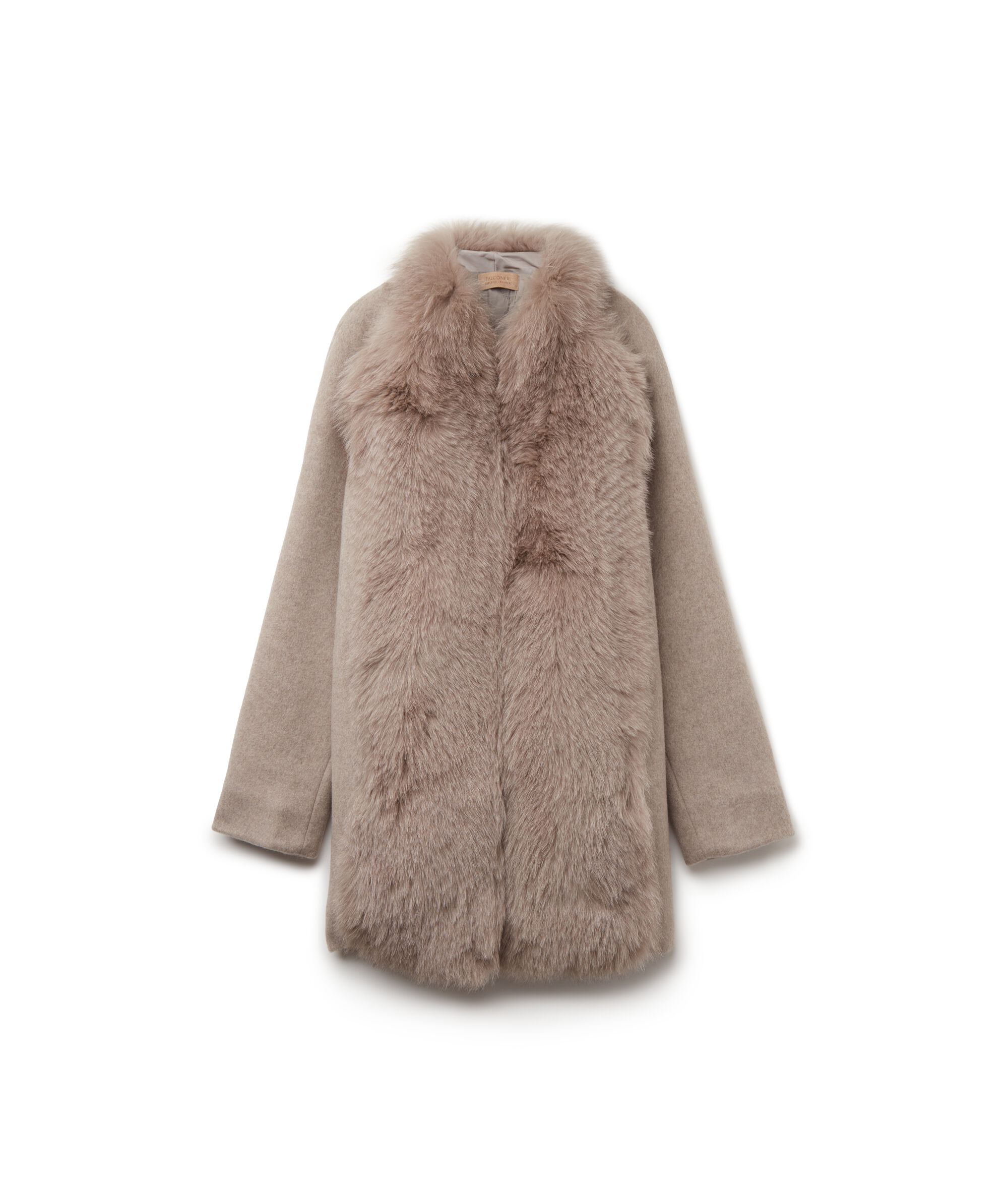 Abrigo de cashmere con piel