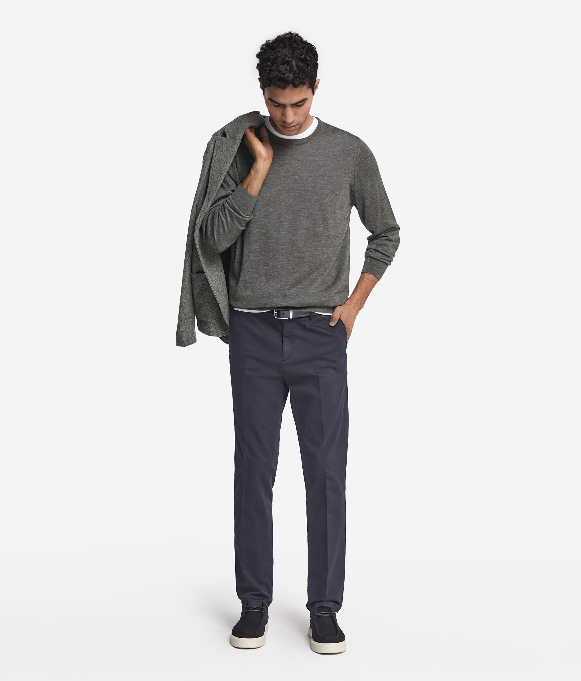 Pull homme en cachemire ultra-fin à col rond
