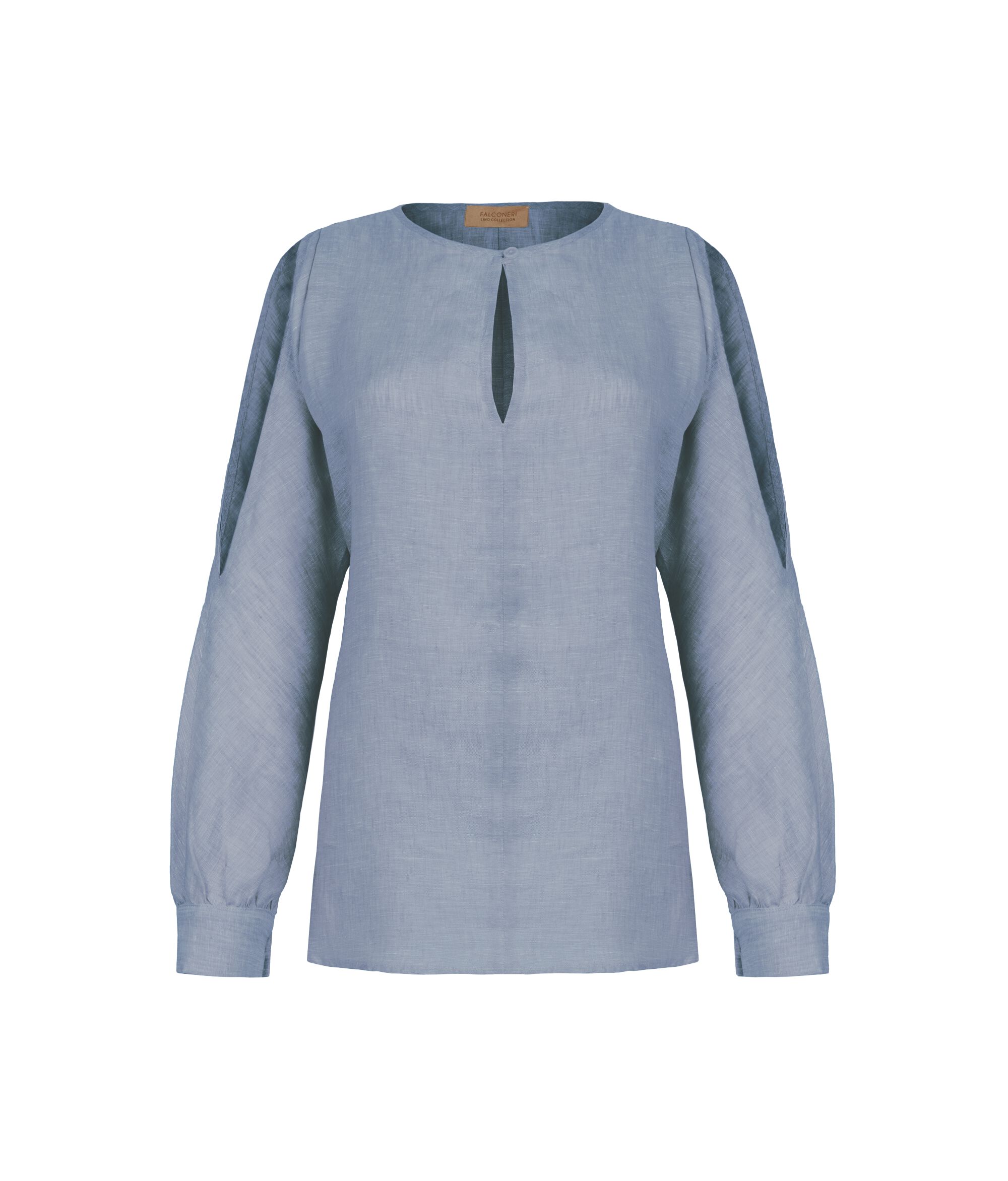 Camisa con cortes en los hombros de lino