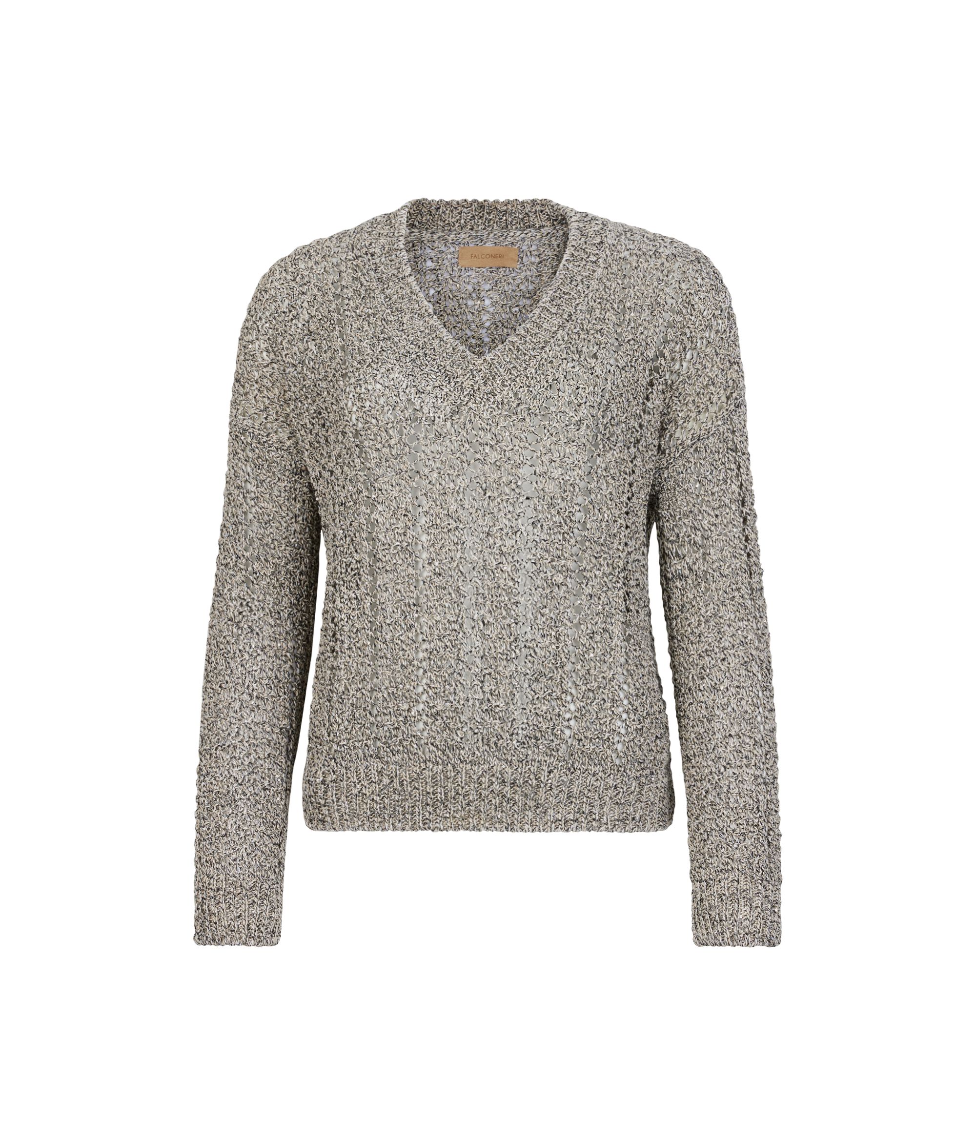 Pullover mit Lochmuster und Pailletten