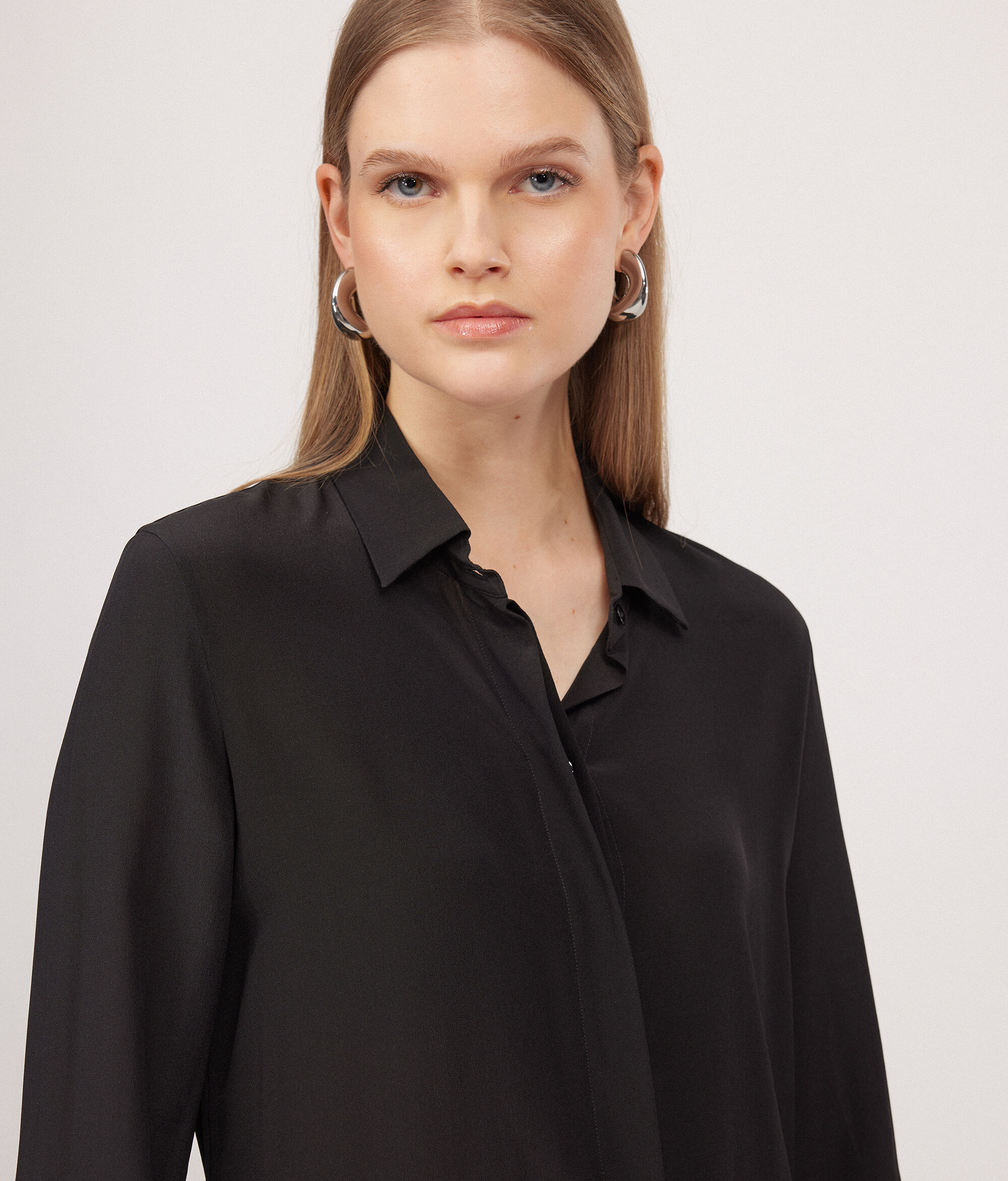 Silk Shirt with Collar