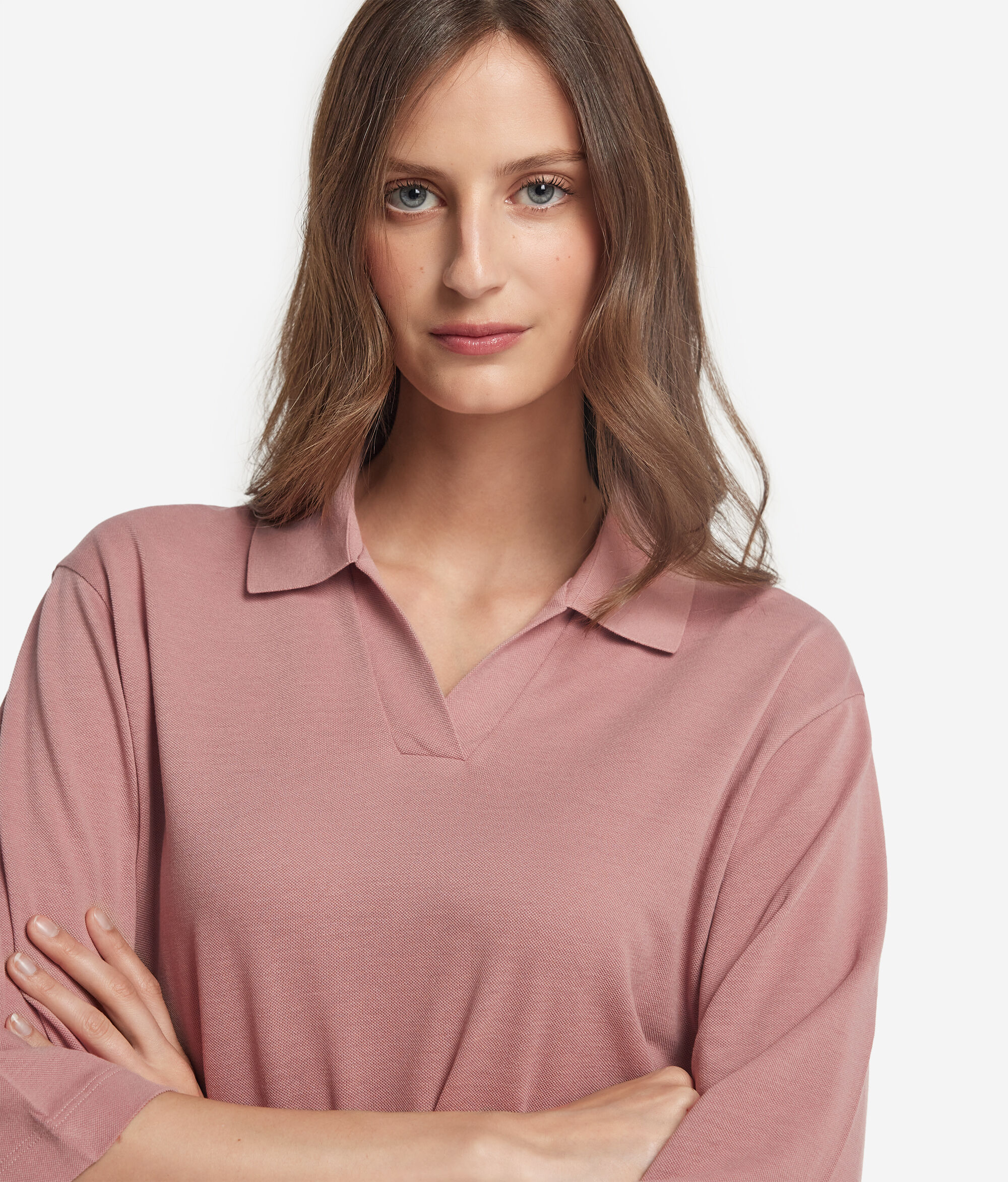 Cotton Piqué and Silk Polo Shirt