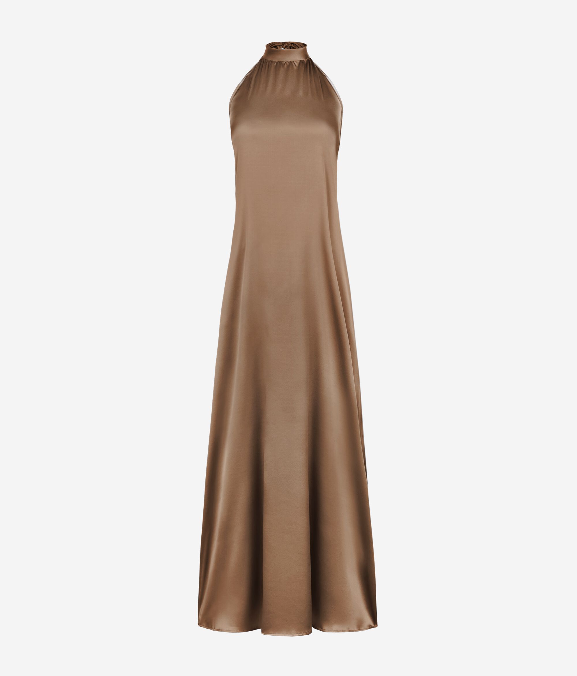 Vestido con cuello halter de seda