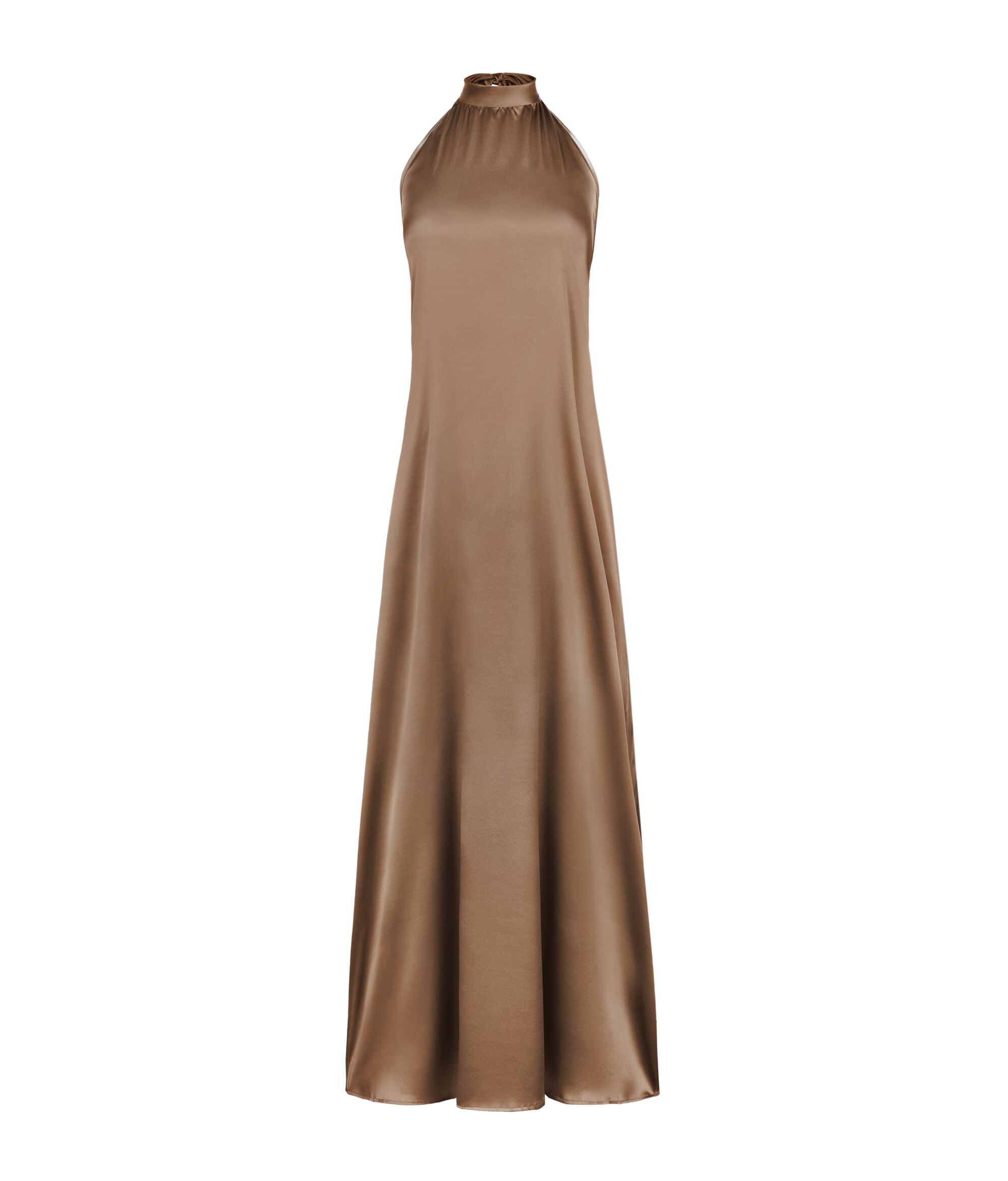 Vestido con cuello halter de seda