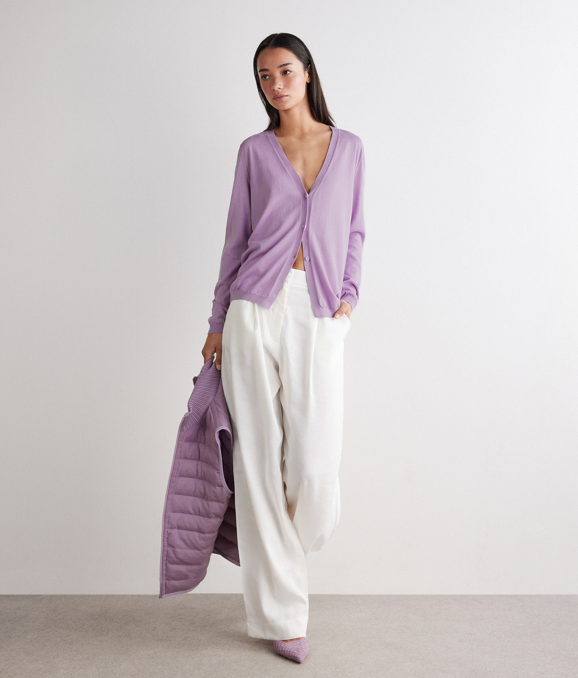 Cárdigan de manga larga de algodón Fresh