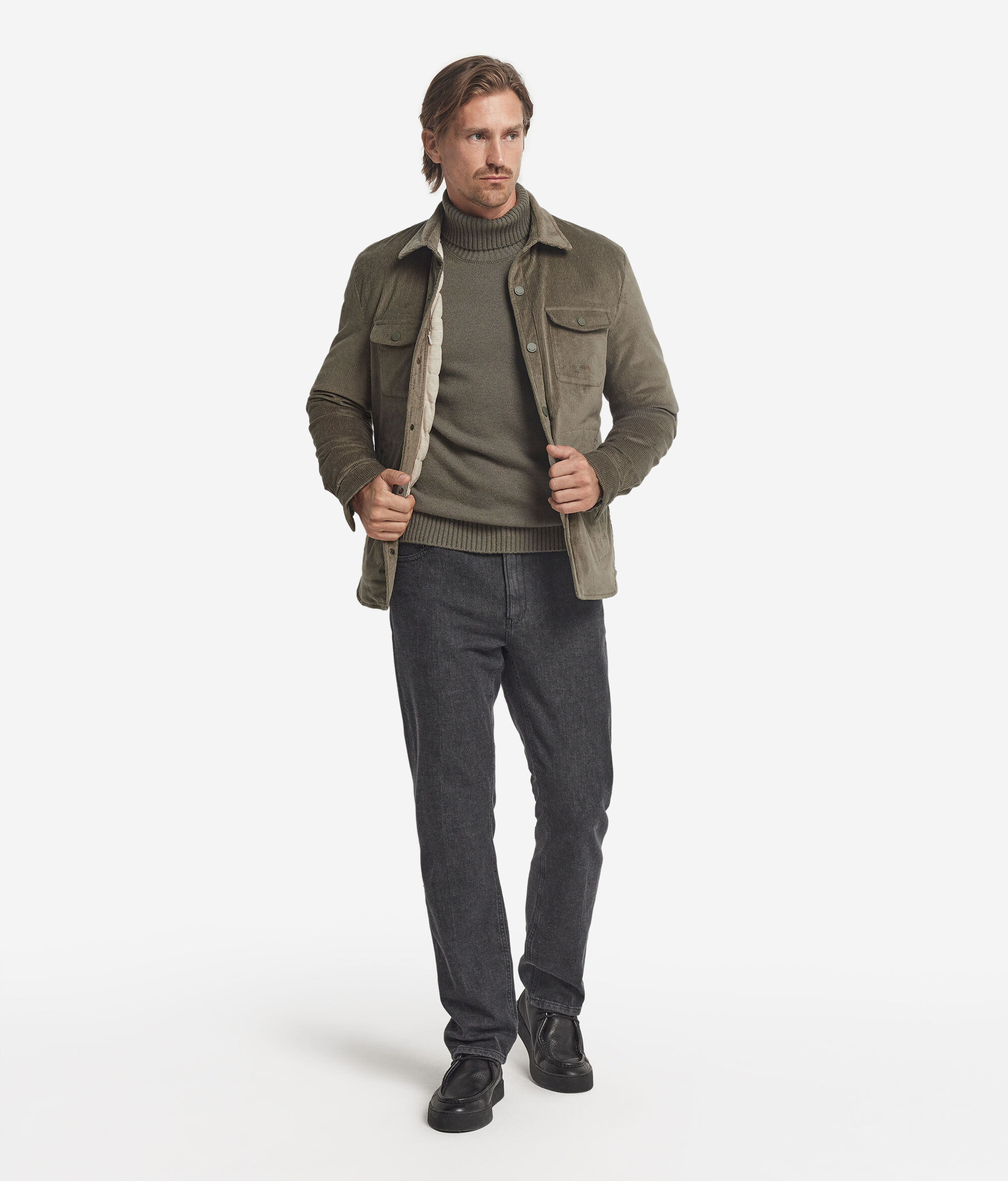 Overshirt aus Baumwollsamt
