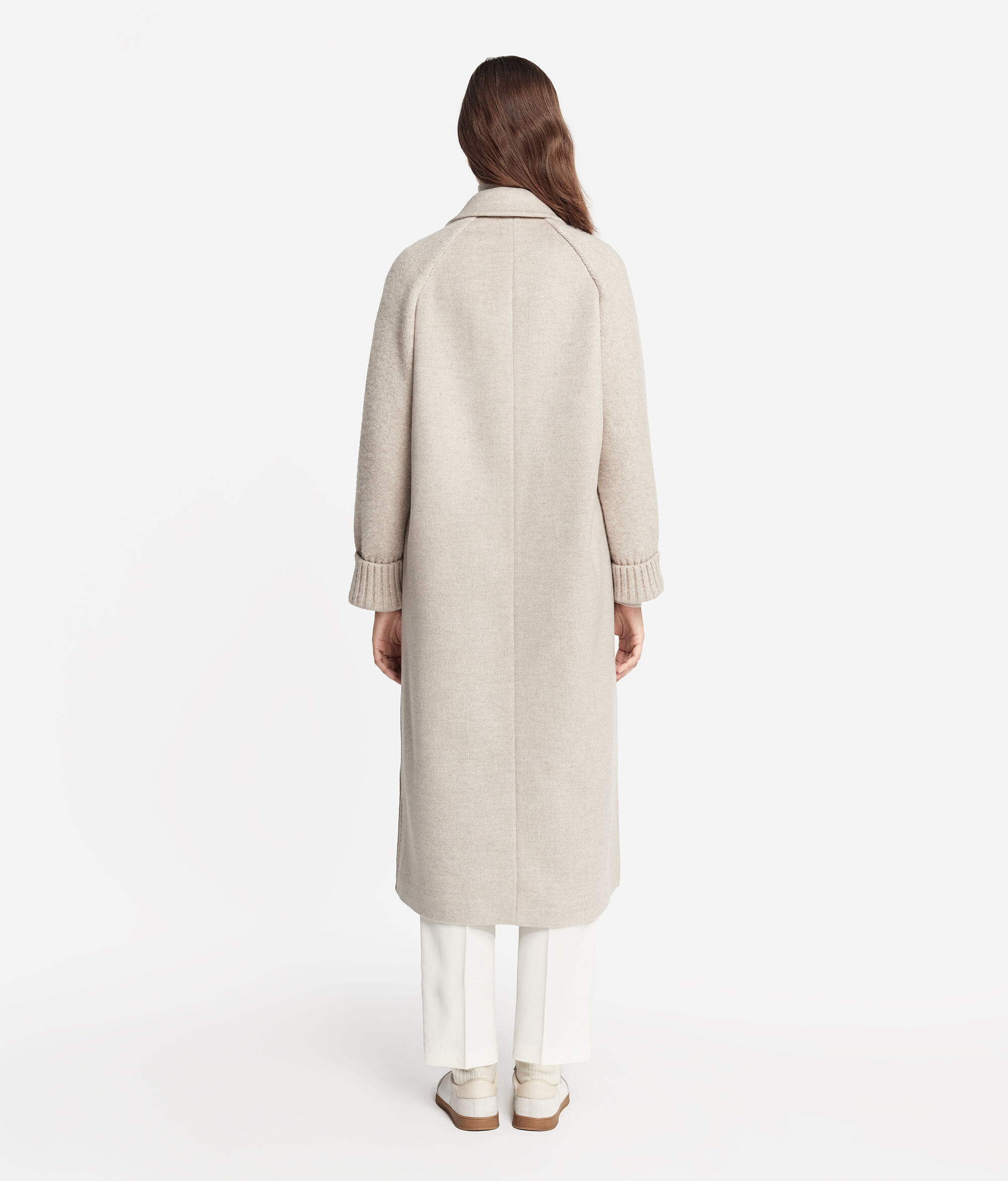 Mantel aus Kaschmir mit Strickärmeln