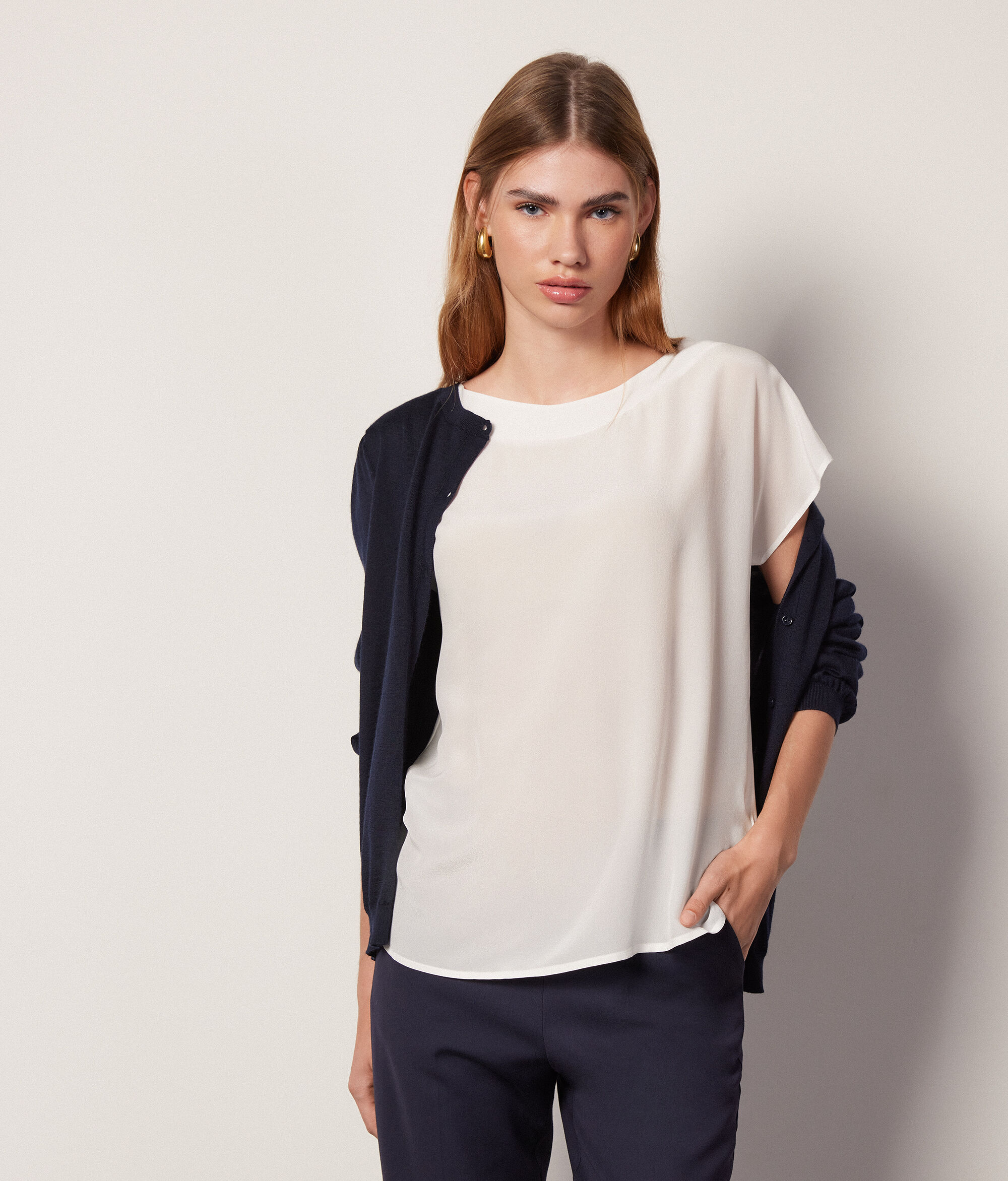 U-Boot-T-Shirt aus Seide und Modal