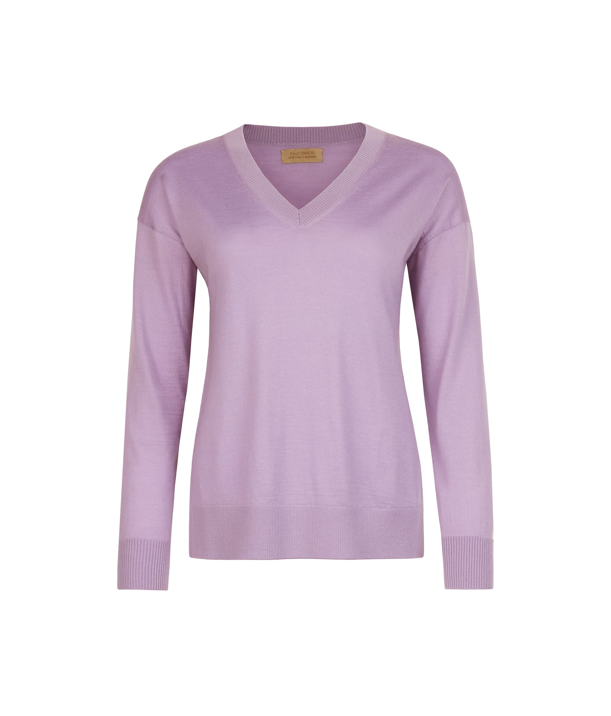 Pullover mit V-Ausschnitt und Schlitzen aus Kaschmir