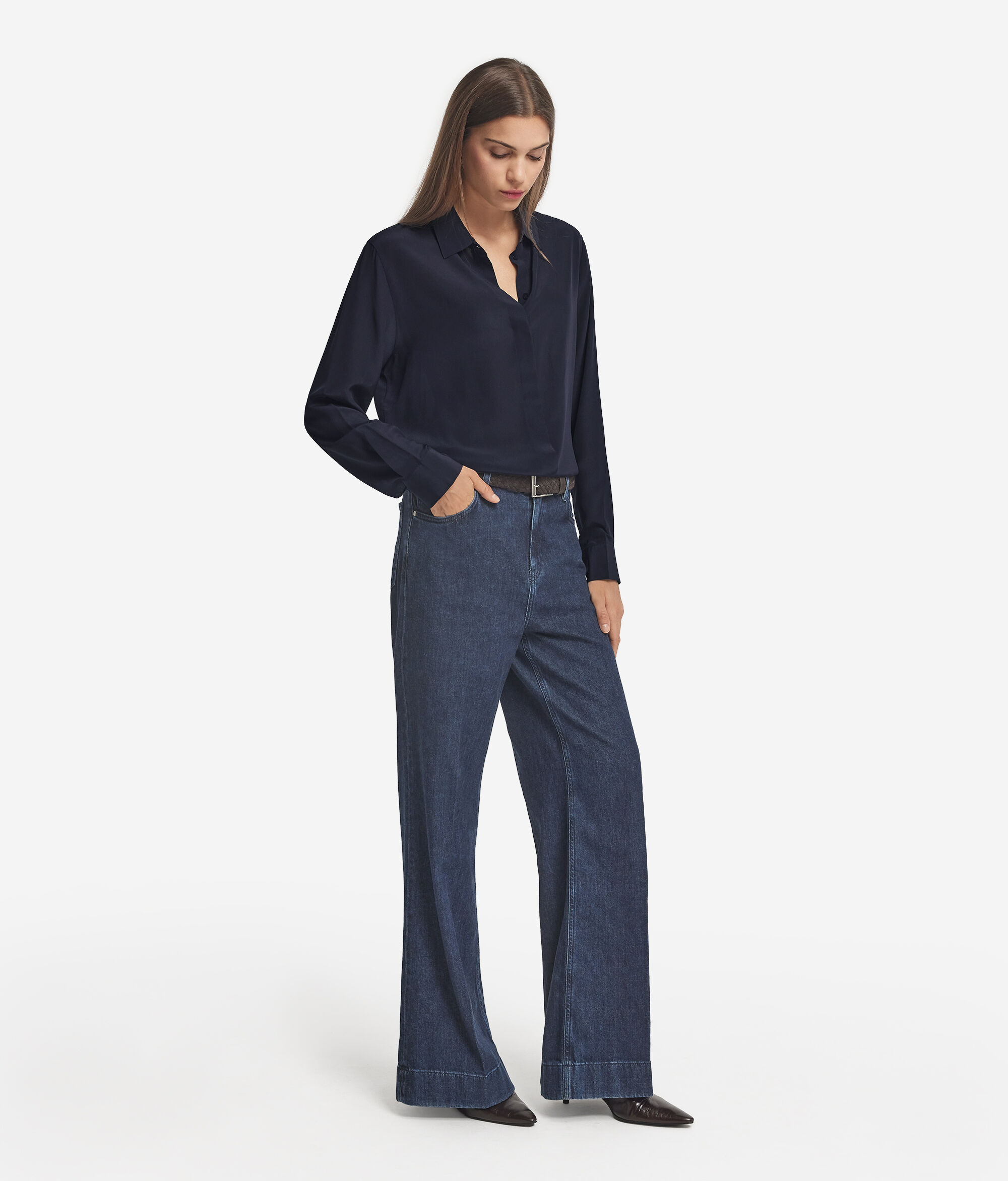 Silk Shirt with Collar