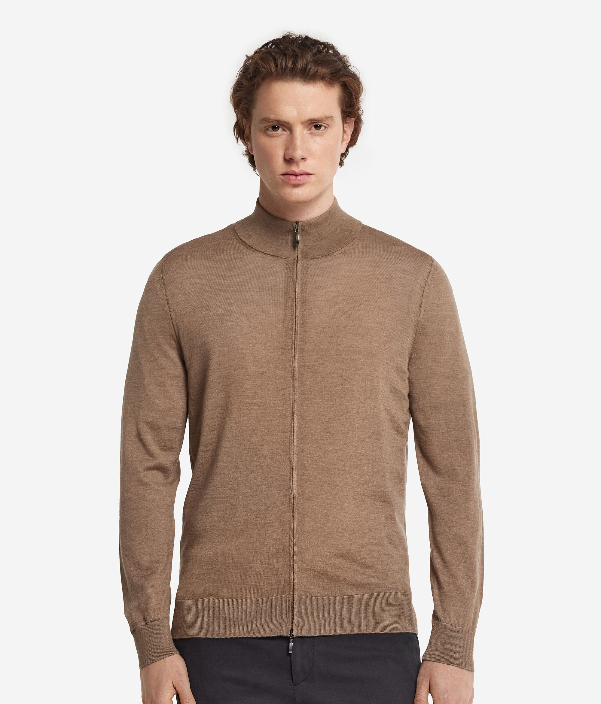 Cárdigan con cremallera de cashmere