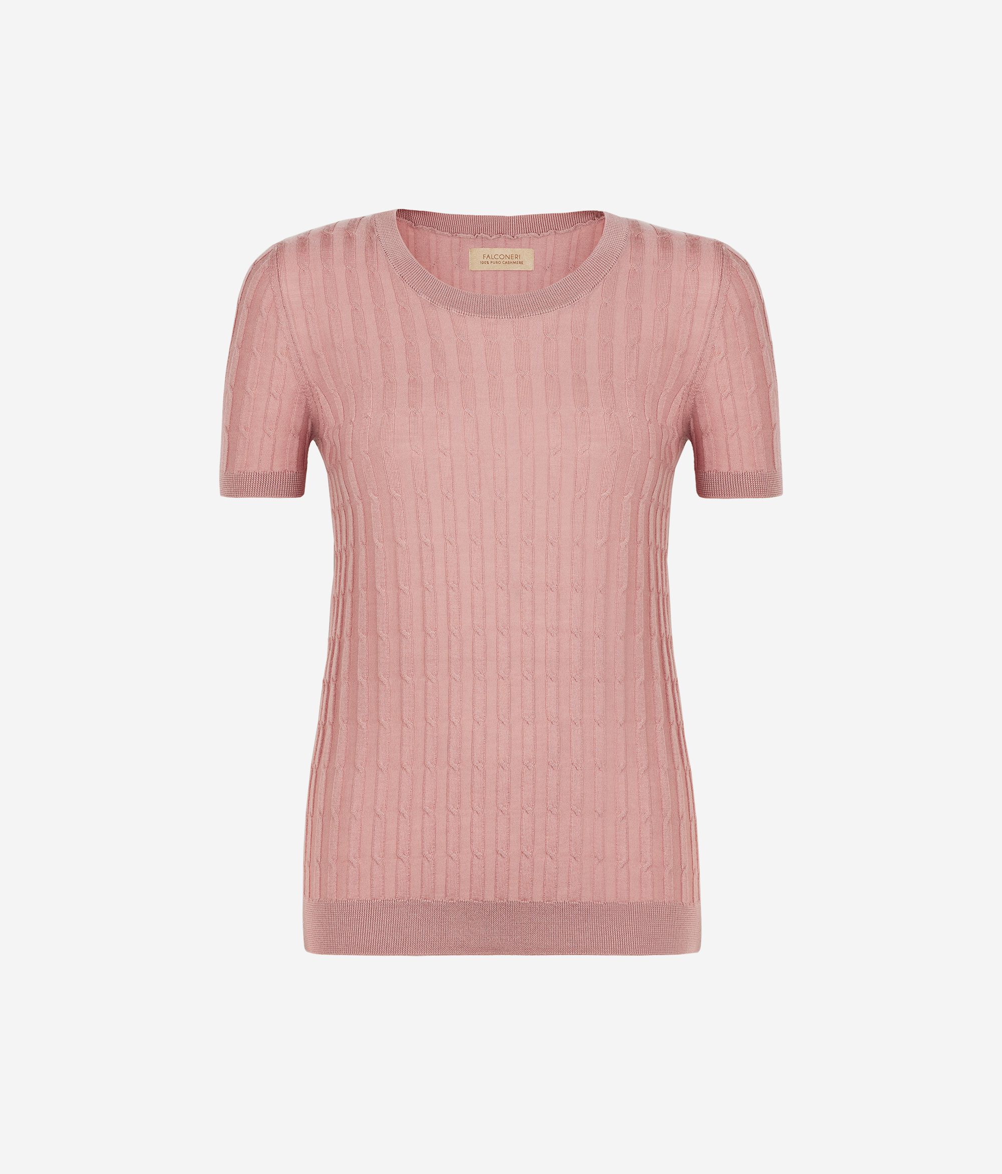 Maglia con Motivo a Treccina in Cashmere Ultrafine