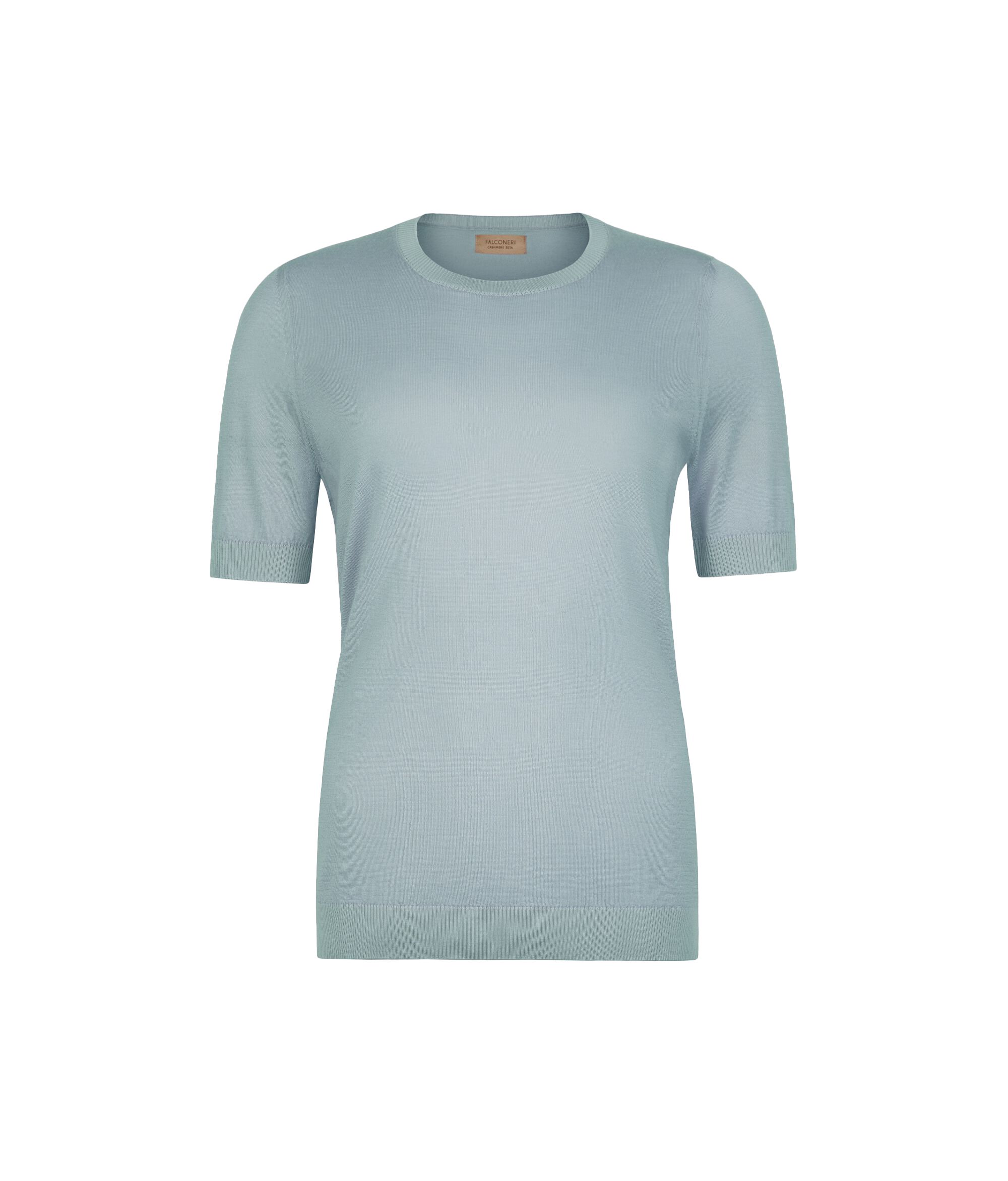 シルクファインカシミヤ 半袖クルーネック セーター