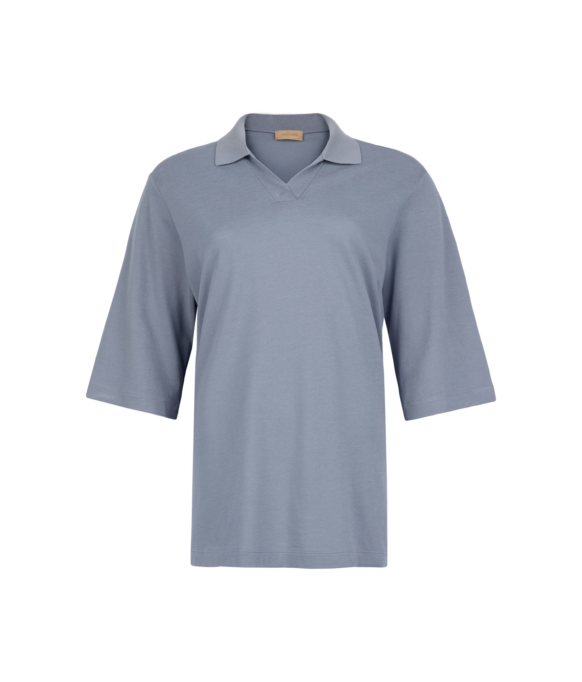 Cotton Piqué and Silk Polo Shirt