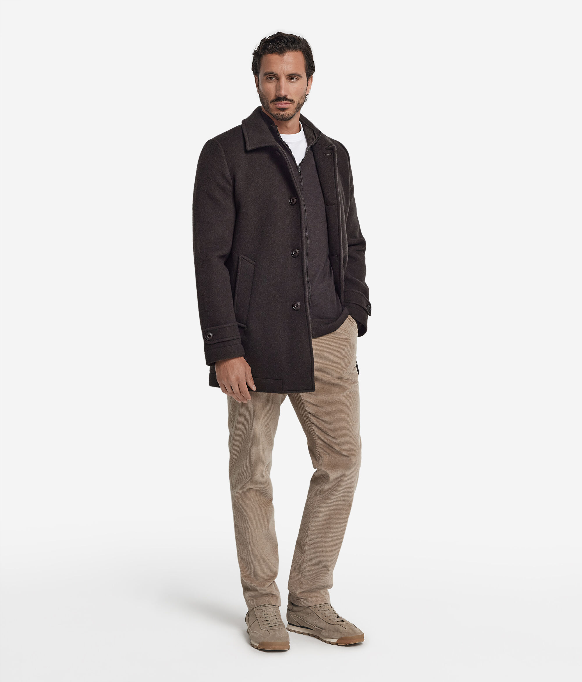 Gabán de botonadura sencilla de cashmere