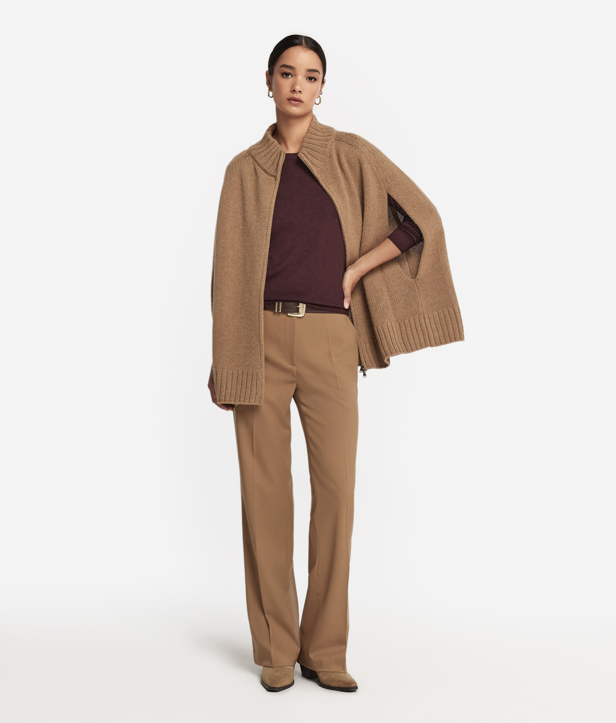 Ultrasoft Cashmere Zip-Up Cape