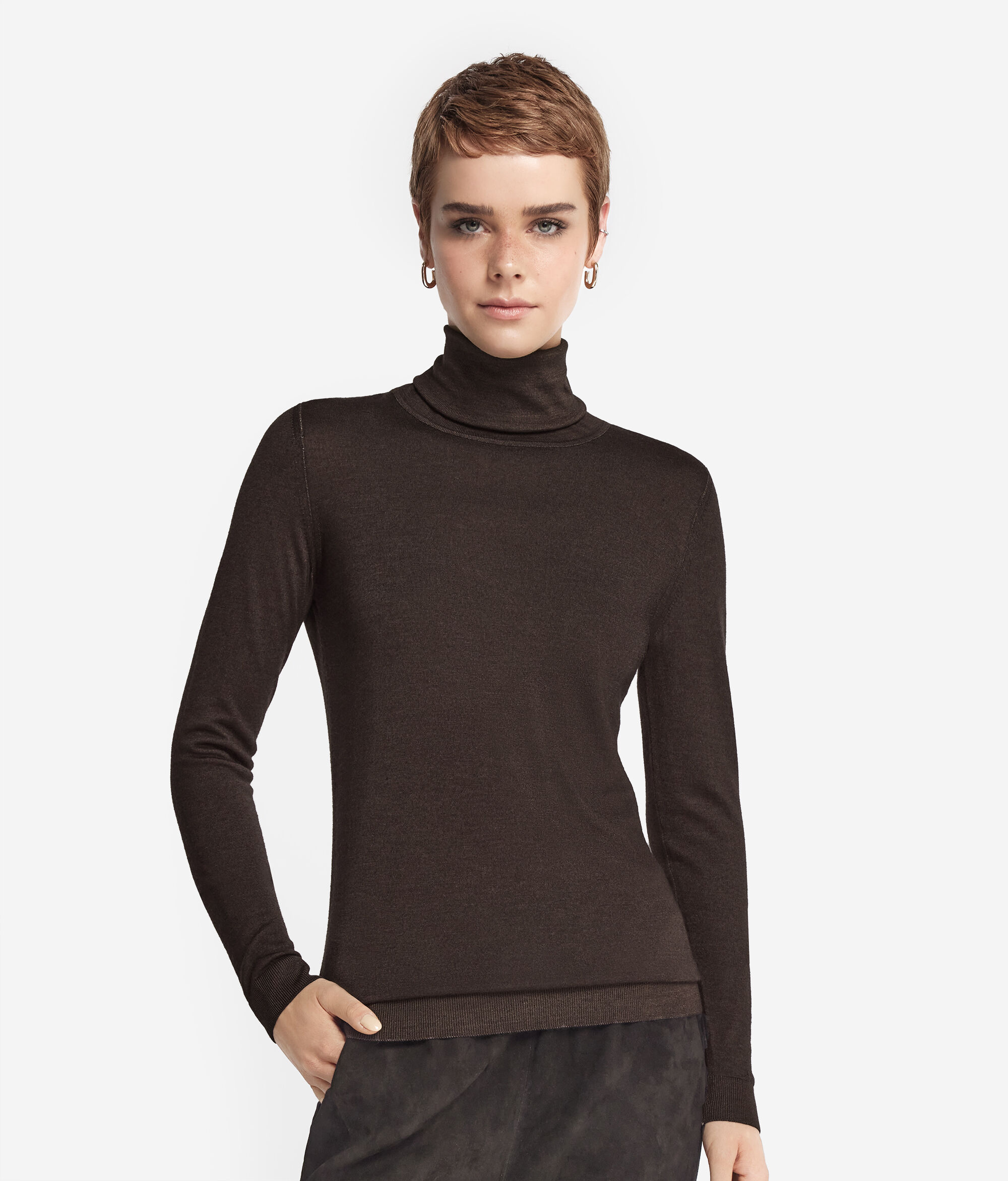 Jersey de cuello vuelto de cashmere ultrafine
