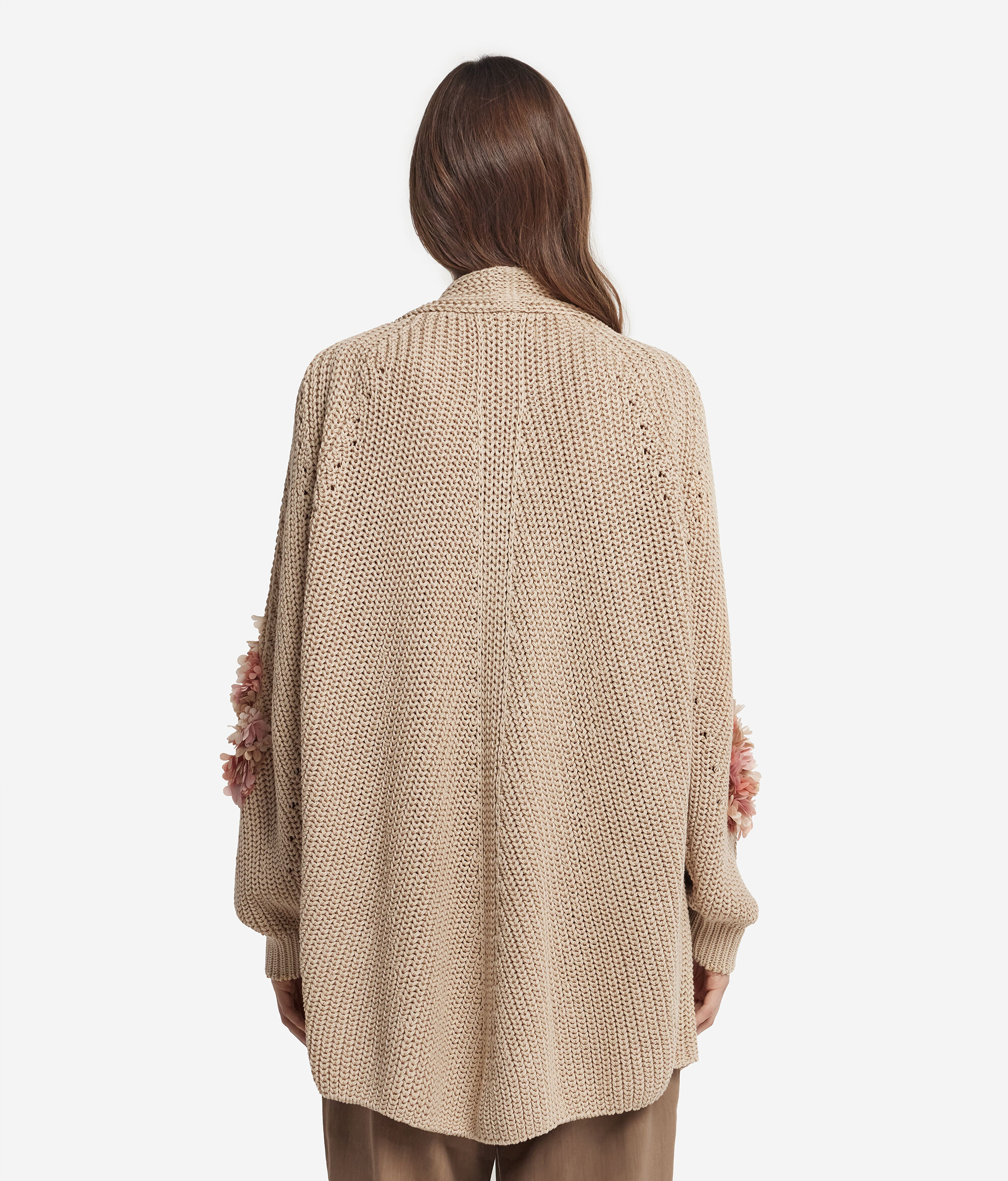 Cardigan Blütenpatch aus Baumwolle
