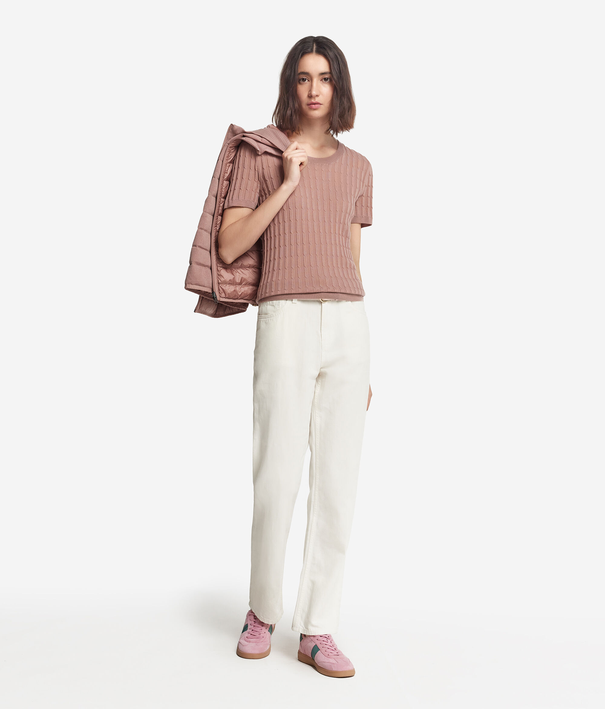 Maglia con Motivo a Treccina in Cashmere Ultrafine