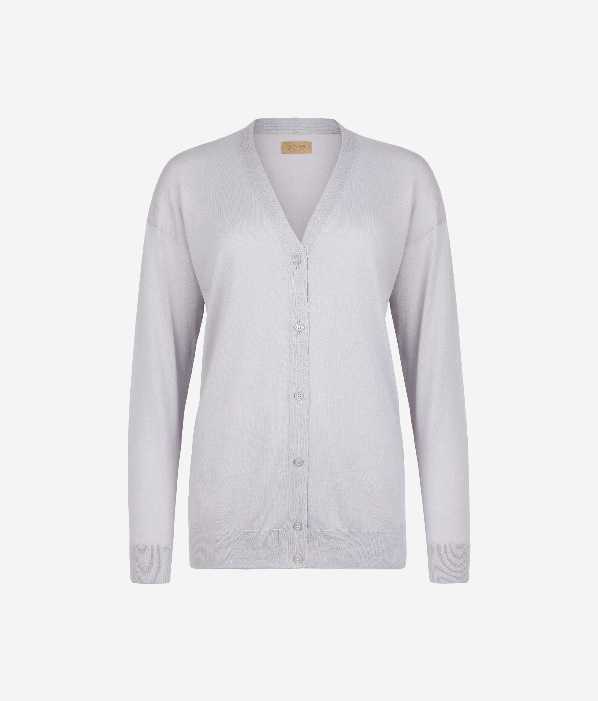 Long-Sleeved Silk and Cotton Cardigan