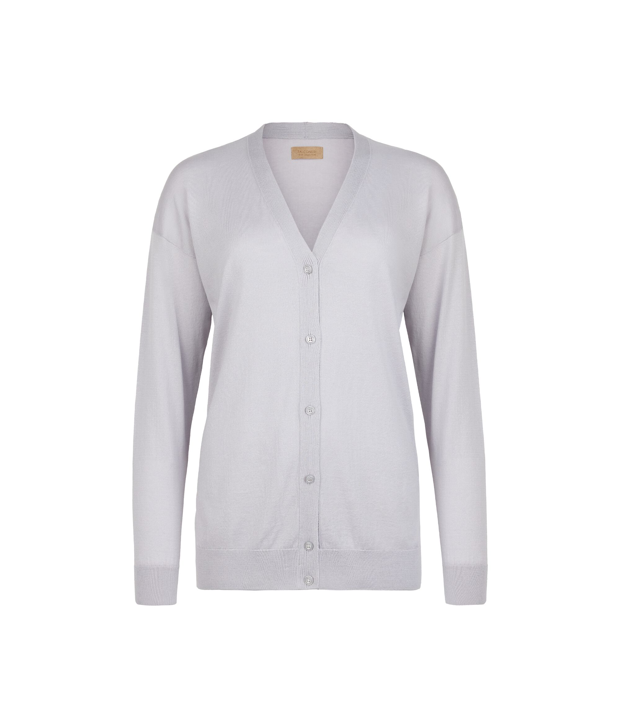 Long-Sleeved Silk and Cotton Cardigan