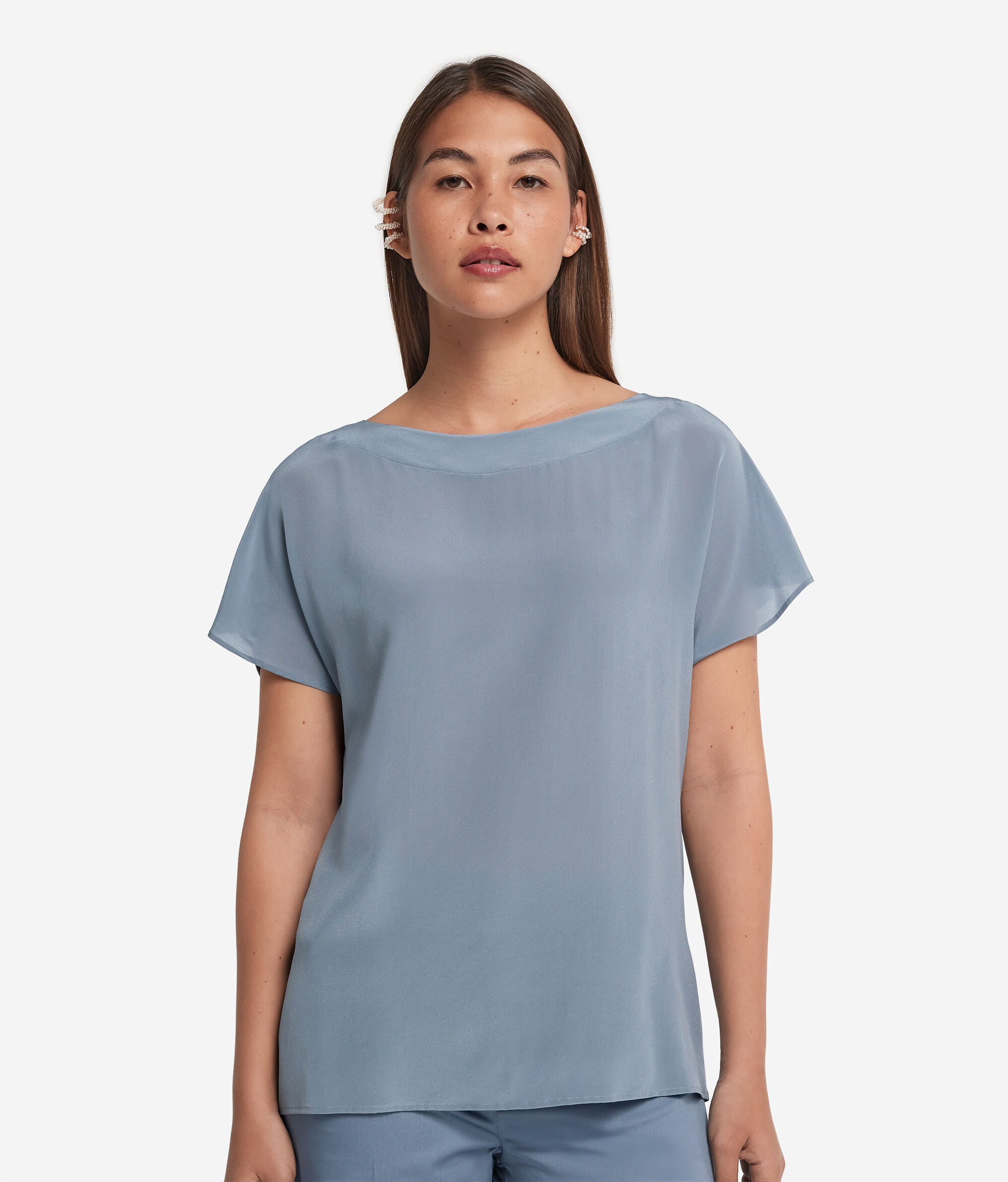 Silk and Modal Boat-Neck T-Shirt