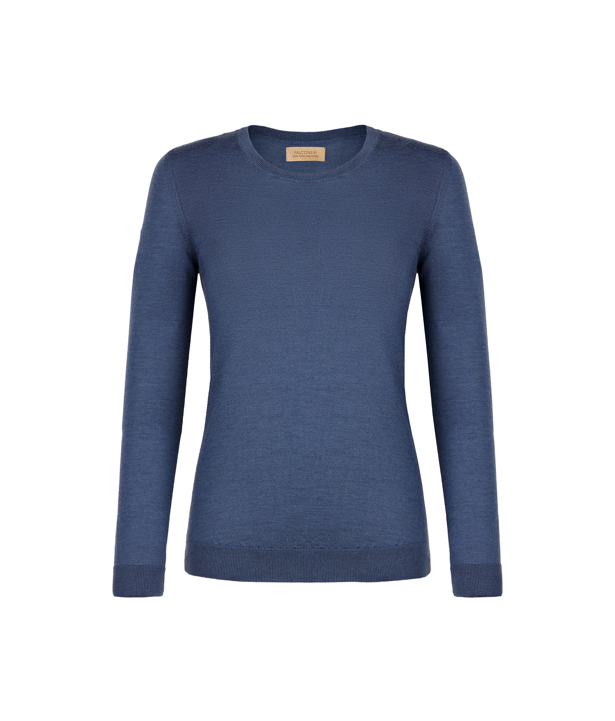 Jersey con cuello redondo de cashmere ultrafine