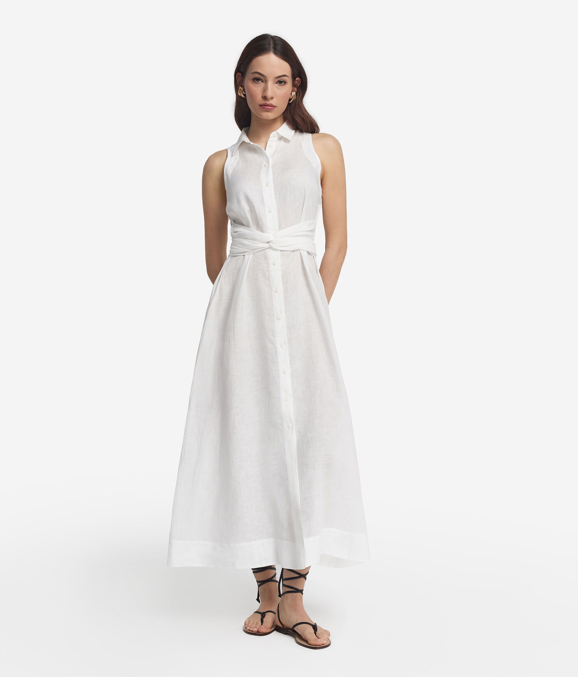 Linen Cross-Band Dress