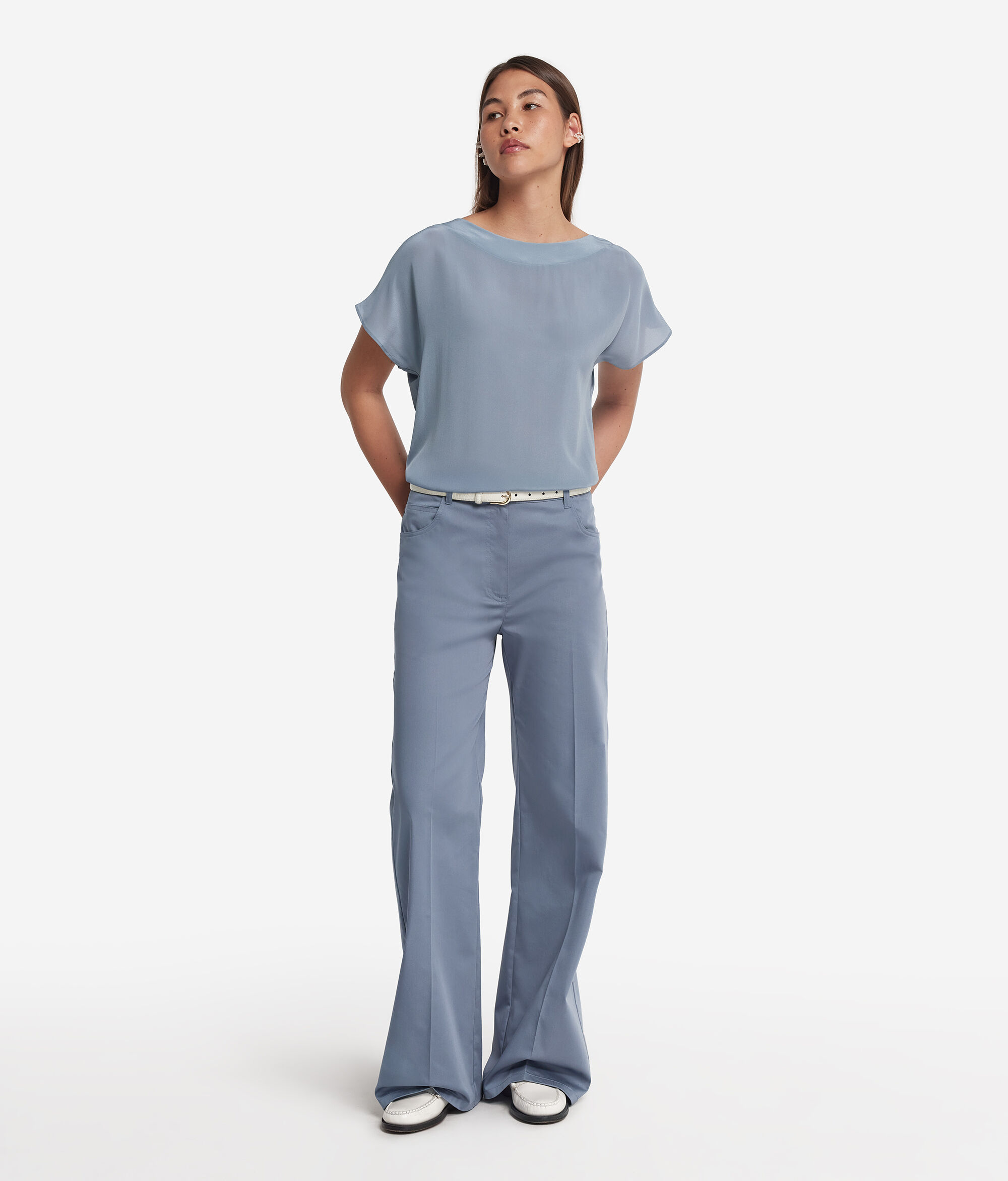 Silk and Modal Boat-Neck T-Shirt