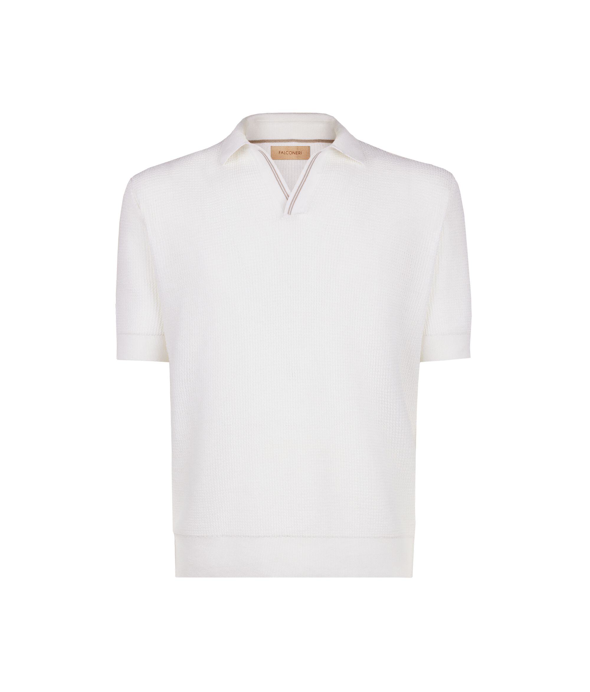Kurzarm-Poloshirt mit Waffelmuster