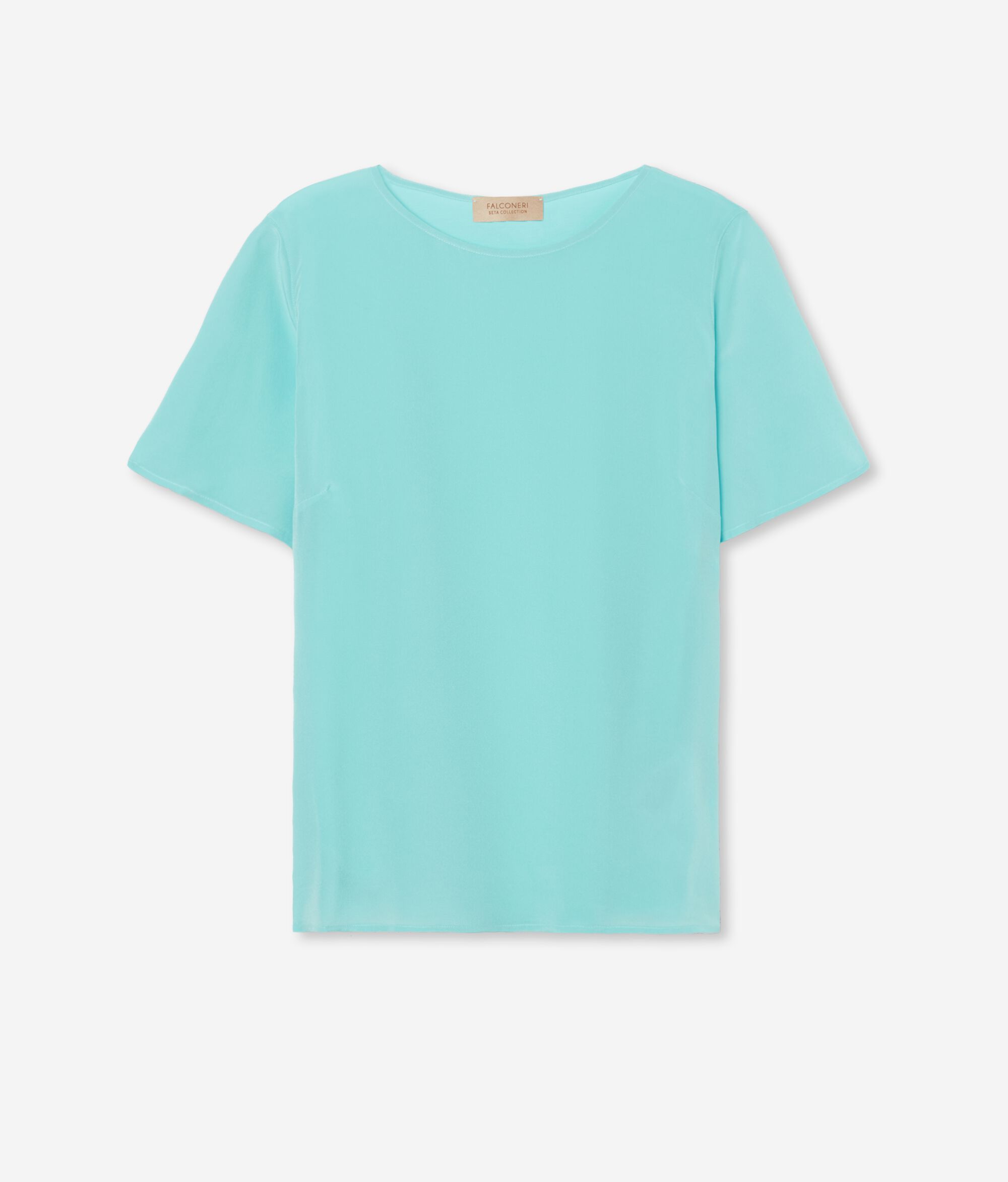 Round-Neck Silk T-Shirt