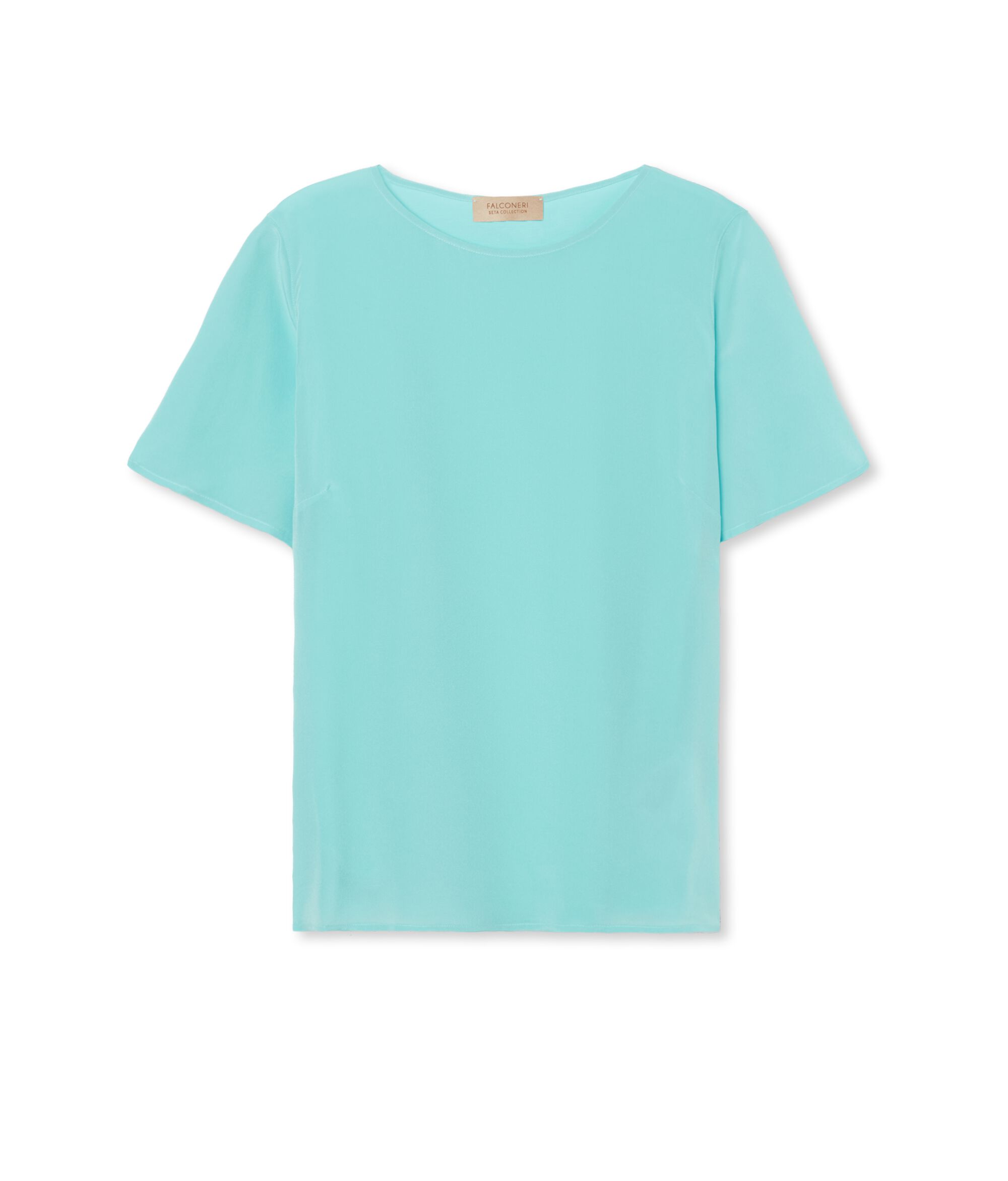 Round-Neck Silk T-Shirt