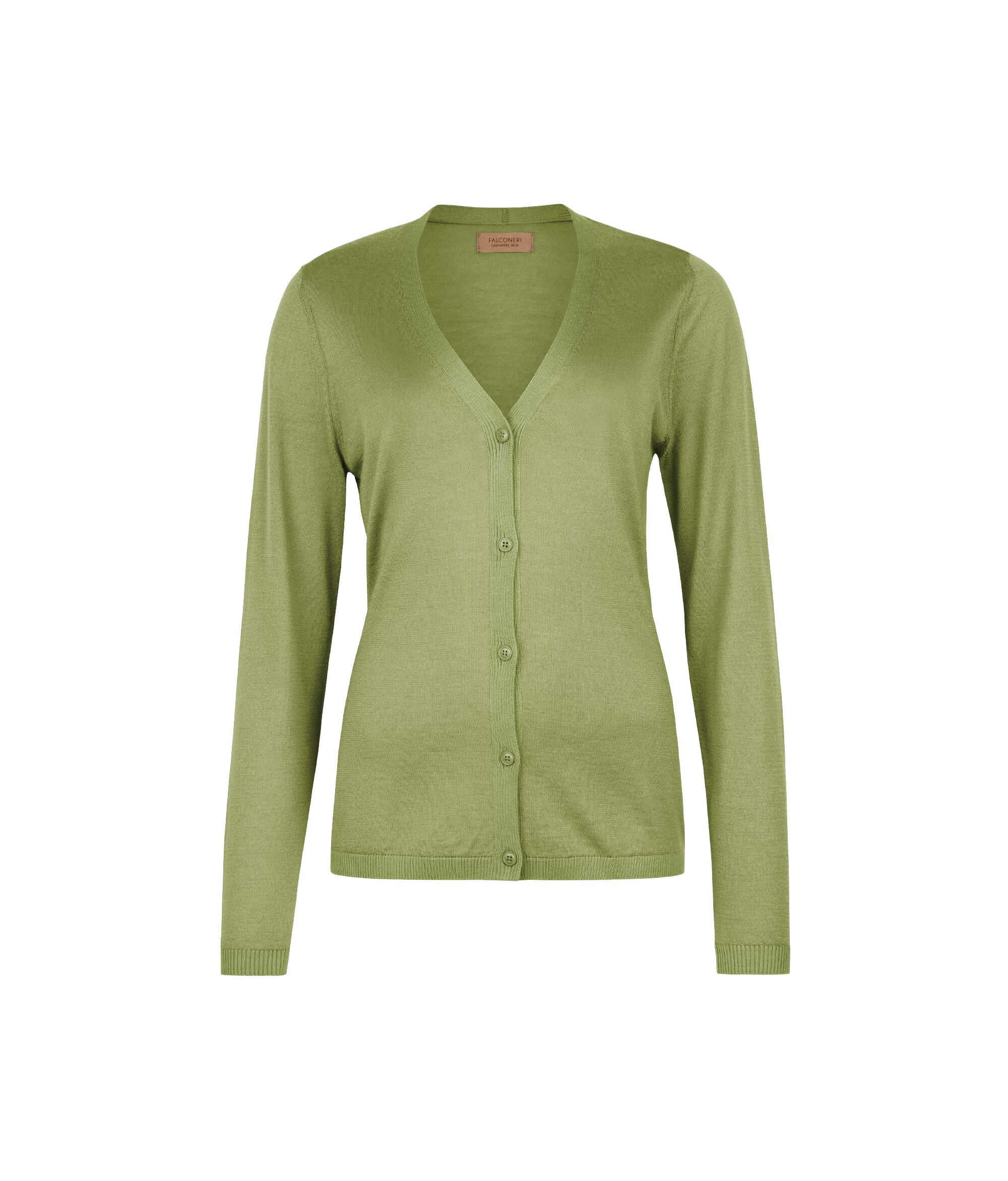 Strickjacke mit V-Ausschnitt aus Silkfine