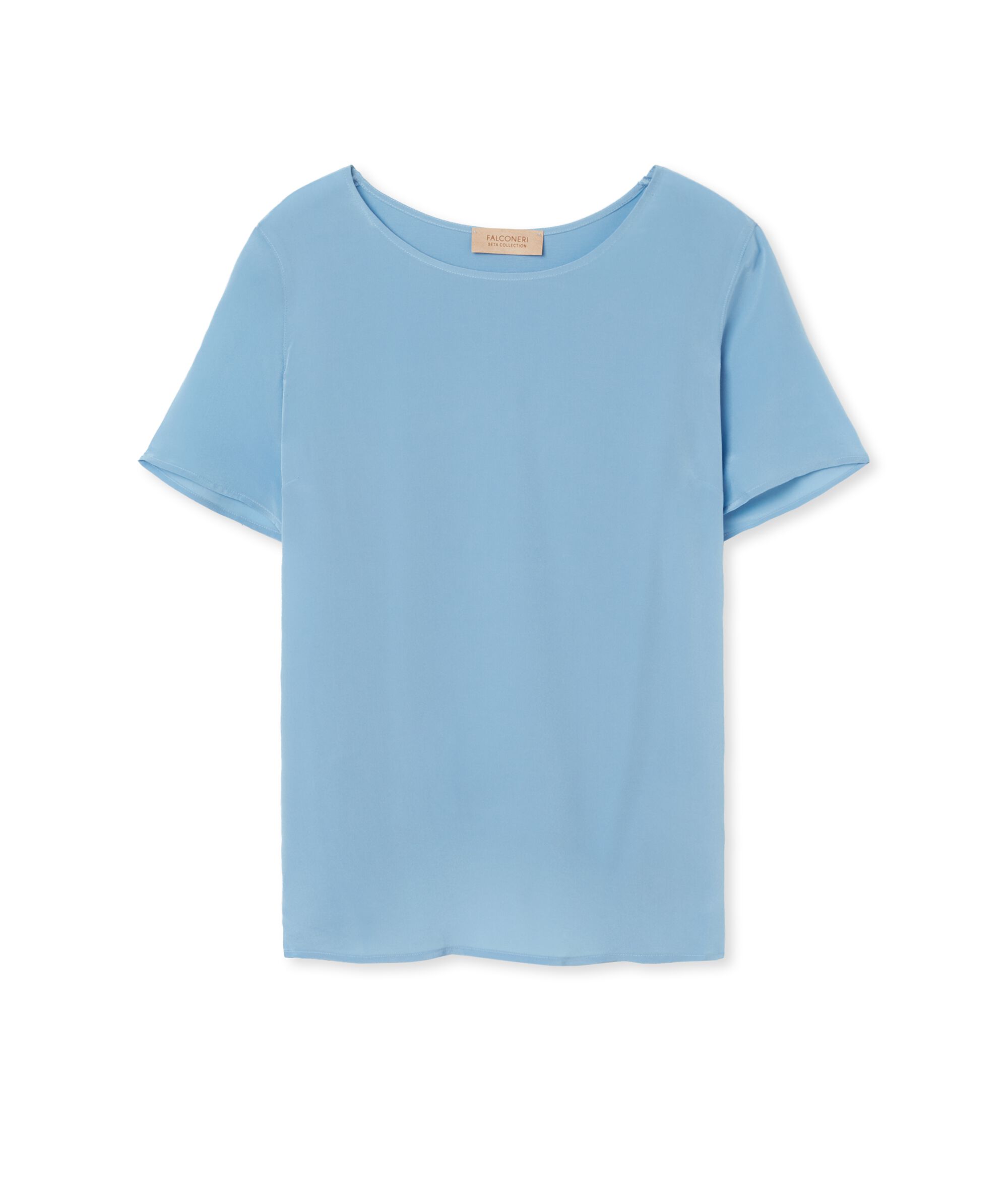 Round-Neck Silk T-Shirt