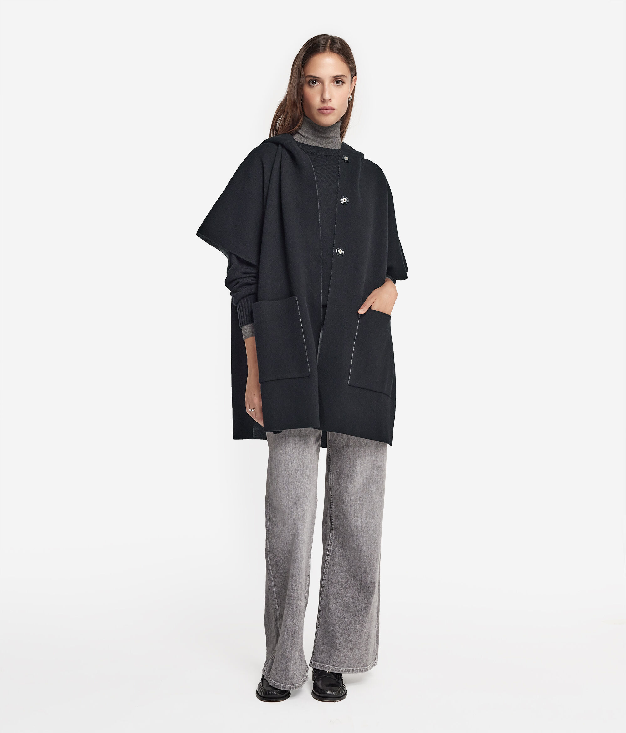 Hooded Cashmere Cape