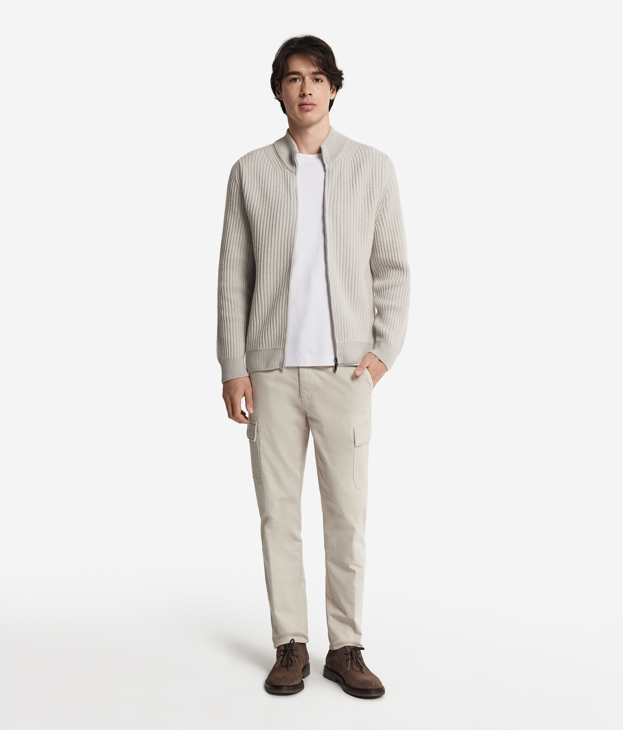 Cárdigan de Cashmere Ultrasoft de canalé