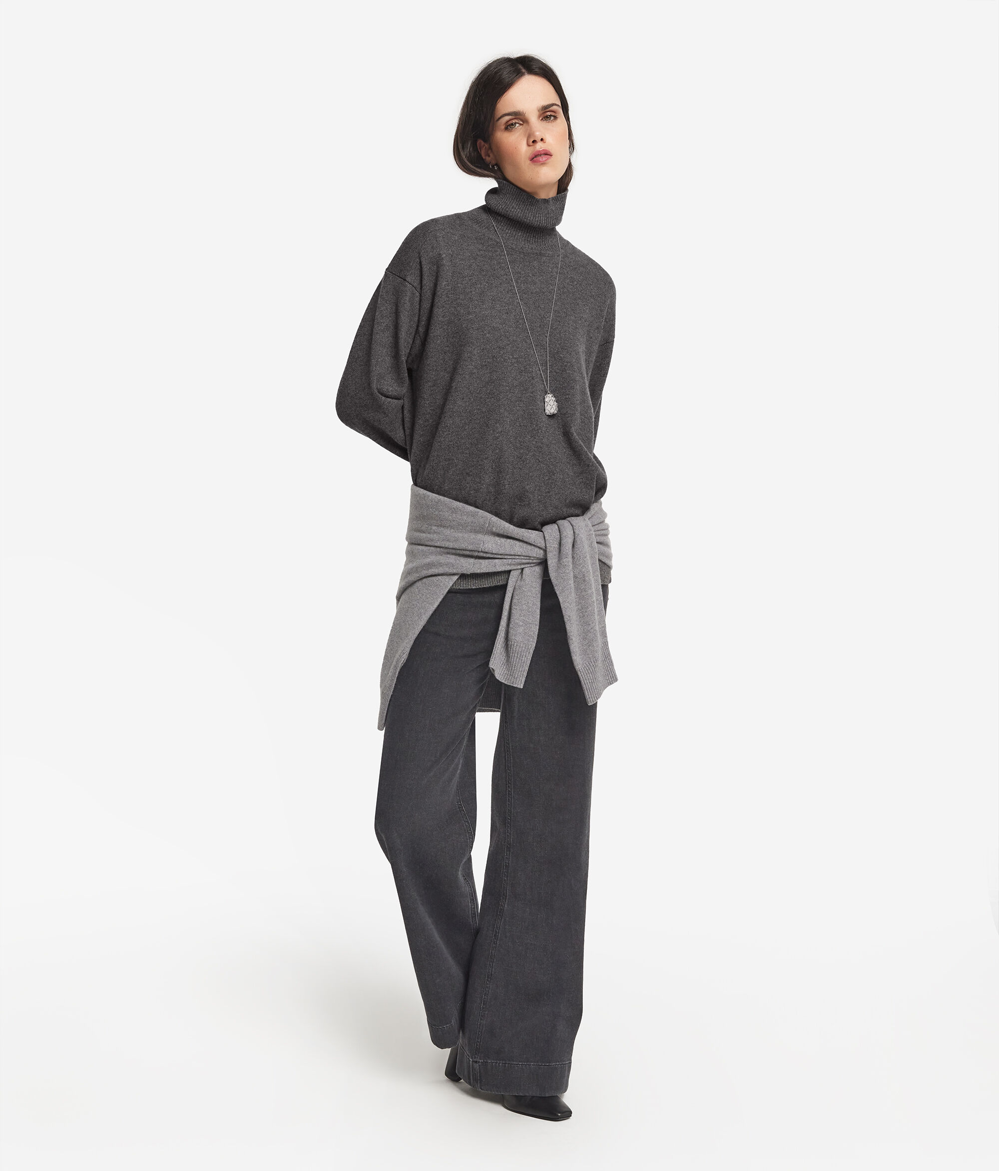 Ultrasoft Cashmere Turtleneck with Slits