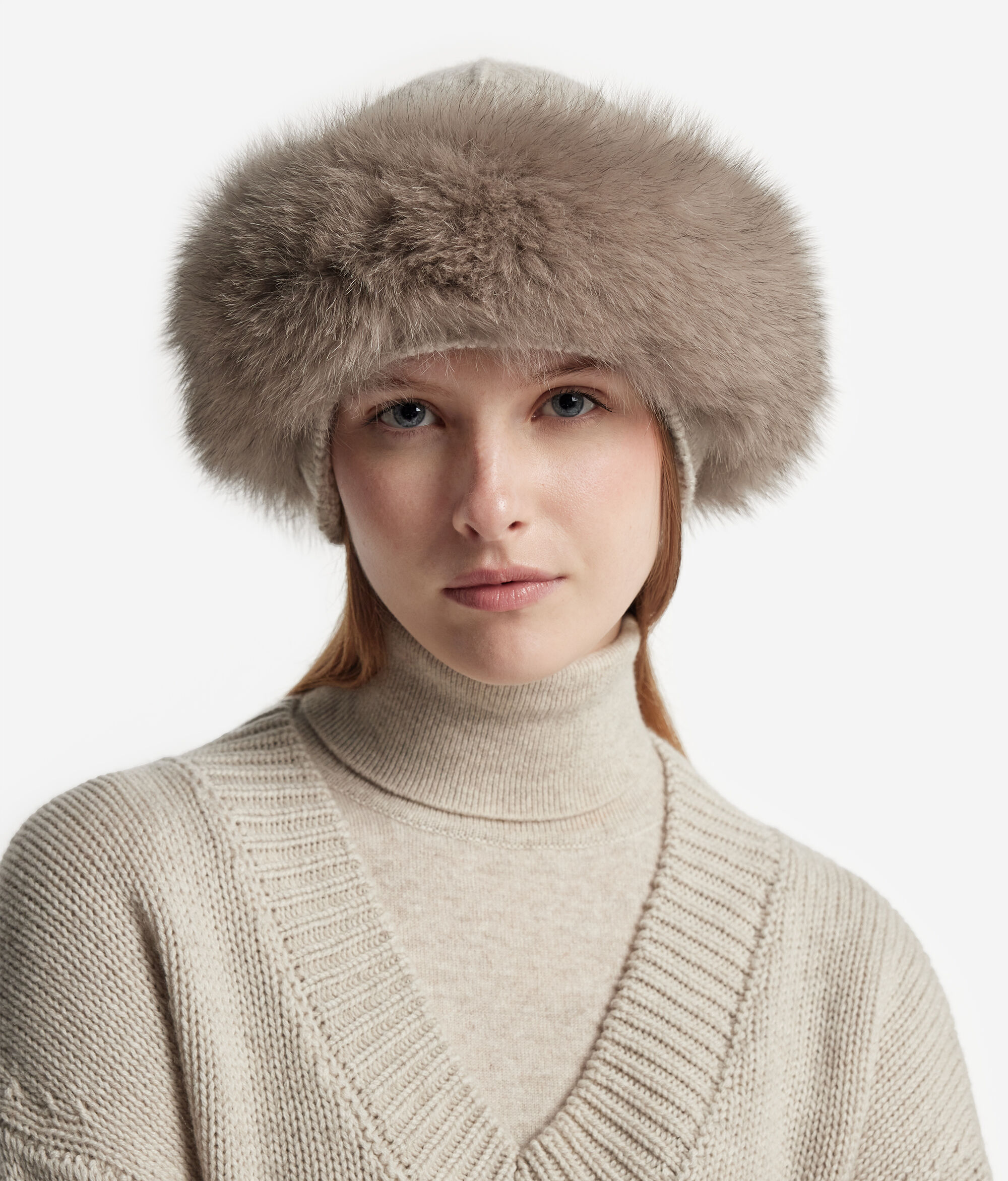Cashmere and Fur Cossack Hat