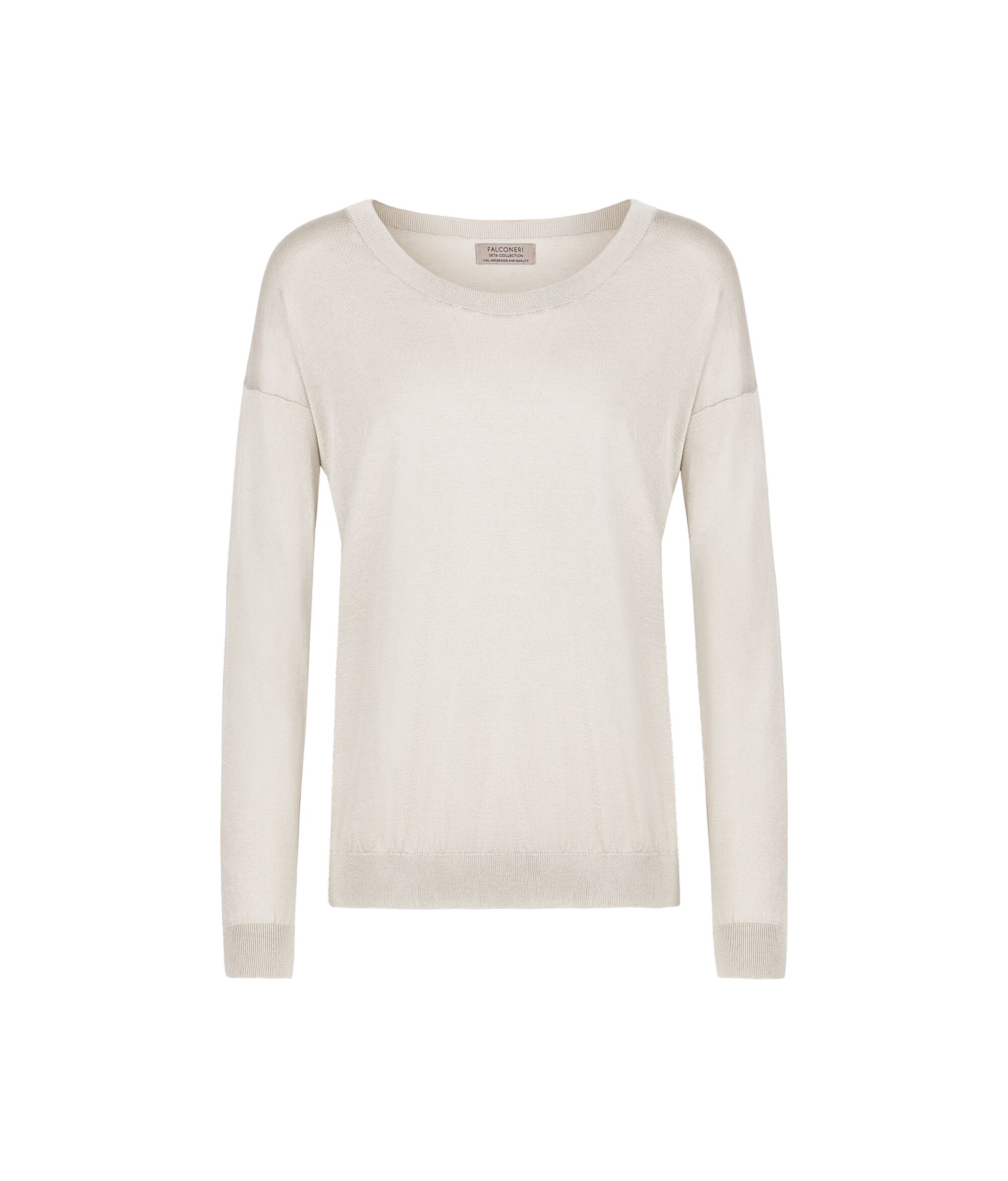 Pull à col rond en soie et coton Colore Sel